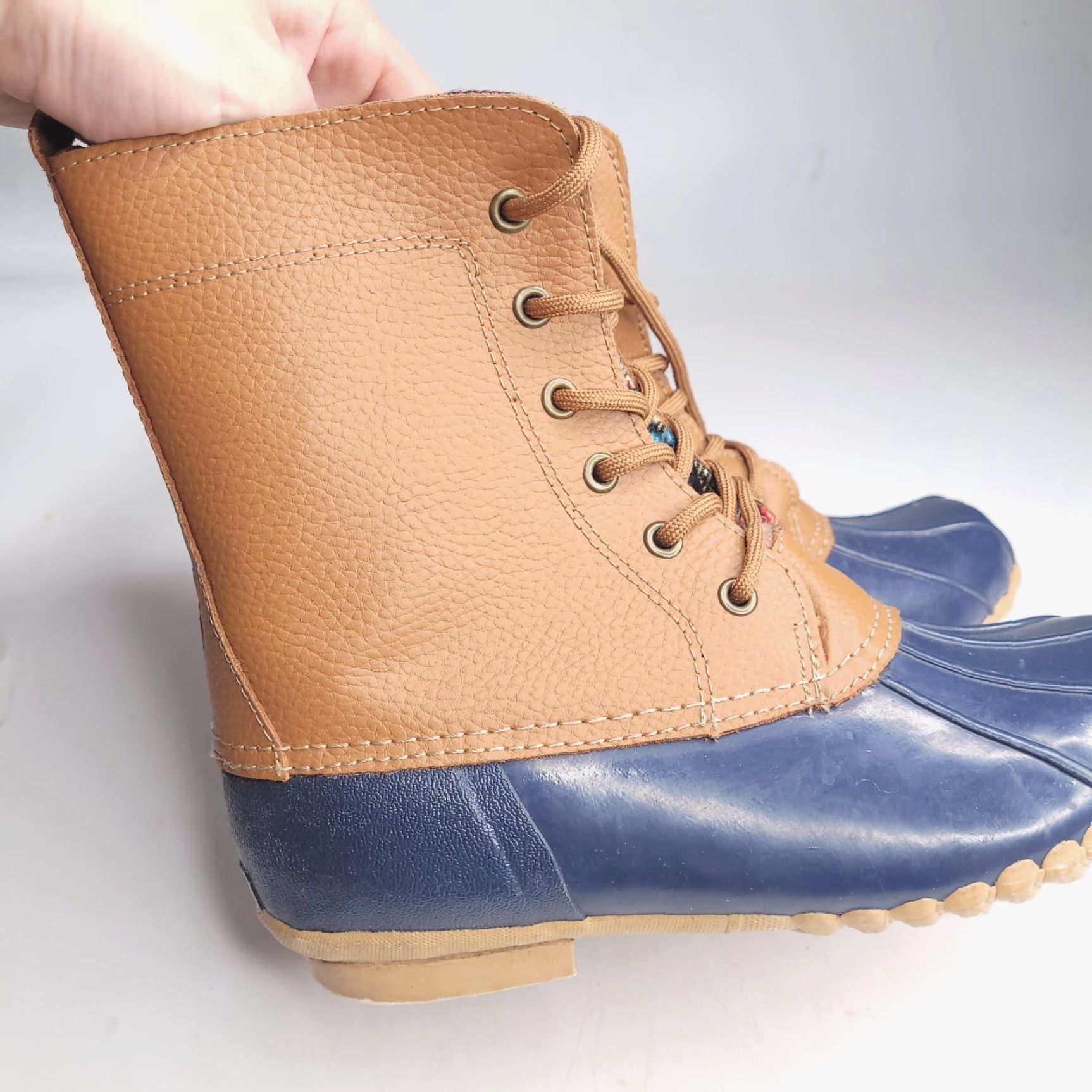 Vintage VINTAGE? Sporto Boots Womens 7 Blue Leather Rubber Duck Rain Boot Flannel Lined Boots Womens 7 Blue Leather Rubber Duck Rain Boot Flannel Lined Size US 7 / IT 37 - 2 Thumbnail