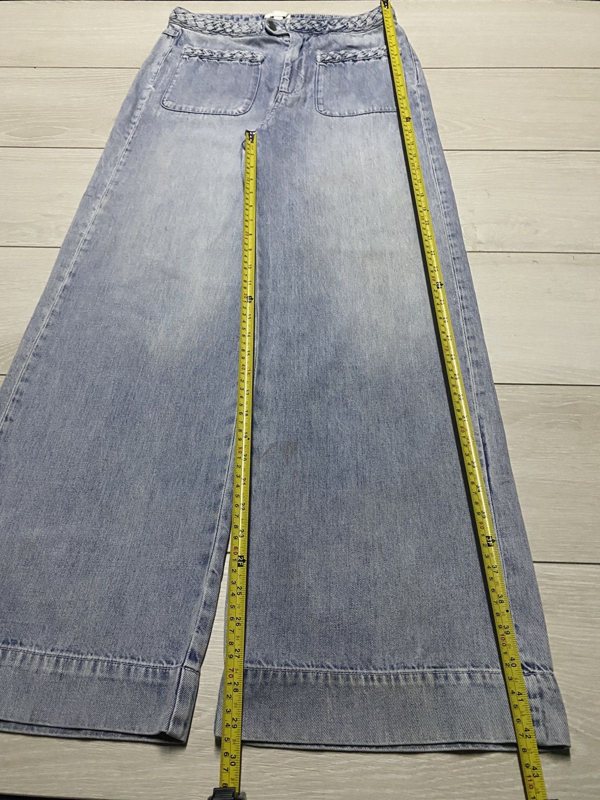 Japanese Brand H&M Bush Pants Light Wash Baggy Woman Size US 29 - 11 Thumbnail