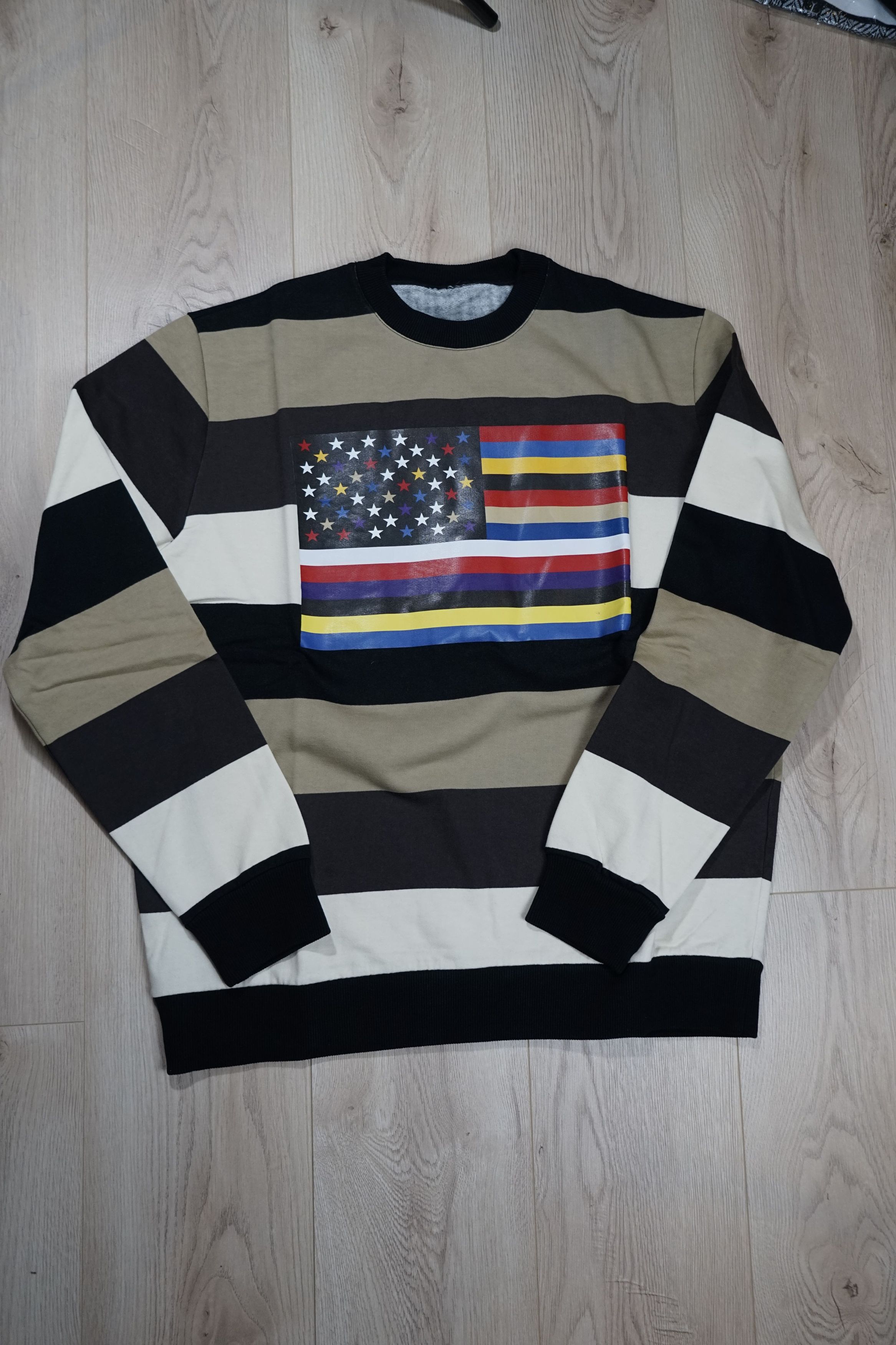 Givenchy SS14 TISCI Runway Multi Strip Flag Oversized Sweat RRP $795 Size US S / EU 44-46 / 1 - 17 Thumbnail