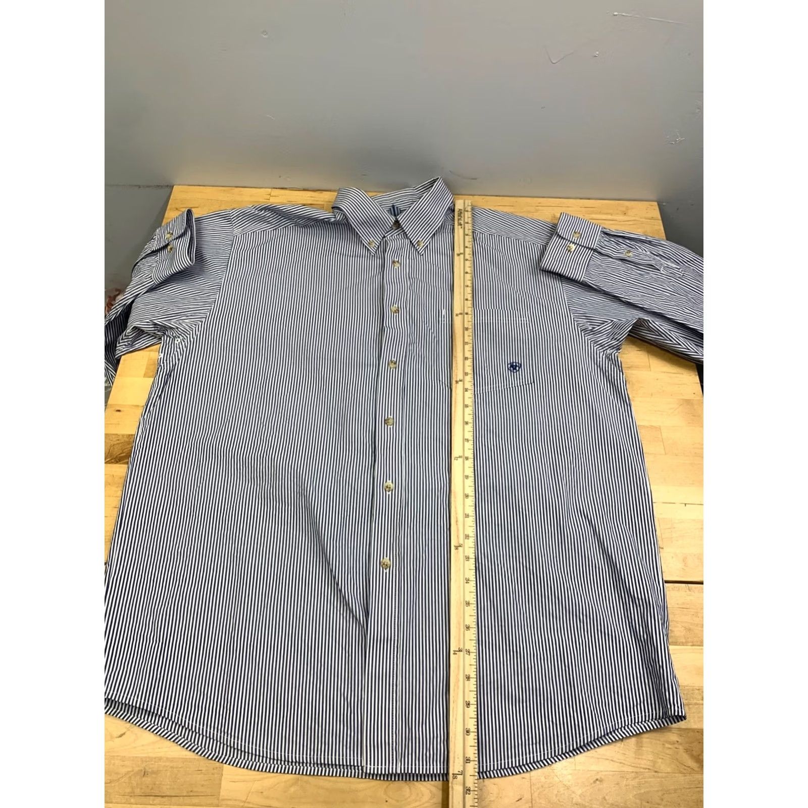Ariat Ariat Pro Series Striped Button-Up Shirt Men XL Blue Casual Work Western Size US XL / EU 56 / 4 - 5 Thumbnail