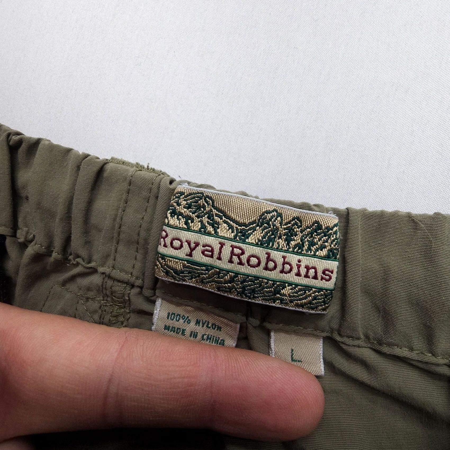 Royal Robbins VTG Royal Robbins Cargo Pants Mens Large Green Elastic Waist Pockets 90s Gorpcore Baggy Cargo Style Shirt? Size US 33 - 2 Thumbnail