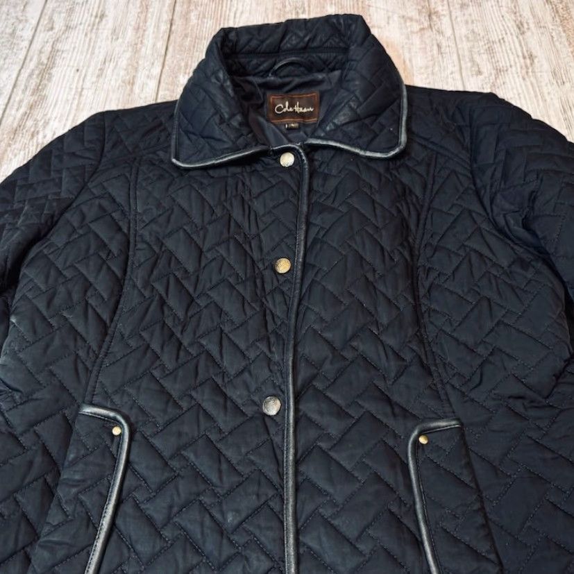 Cole Haan VINTAGE Cole Haan Jacket Womens Medium Quilted Button Down Pockets Lamb Skin Trim 7491 Size M / US 6-8 / IT 42-44 - 5 Thumbnail