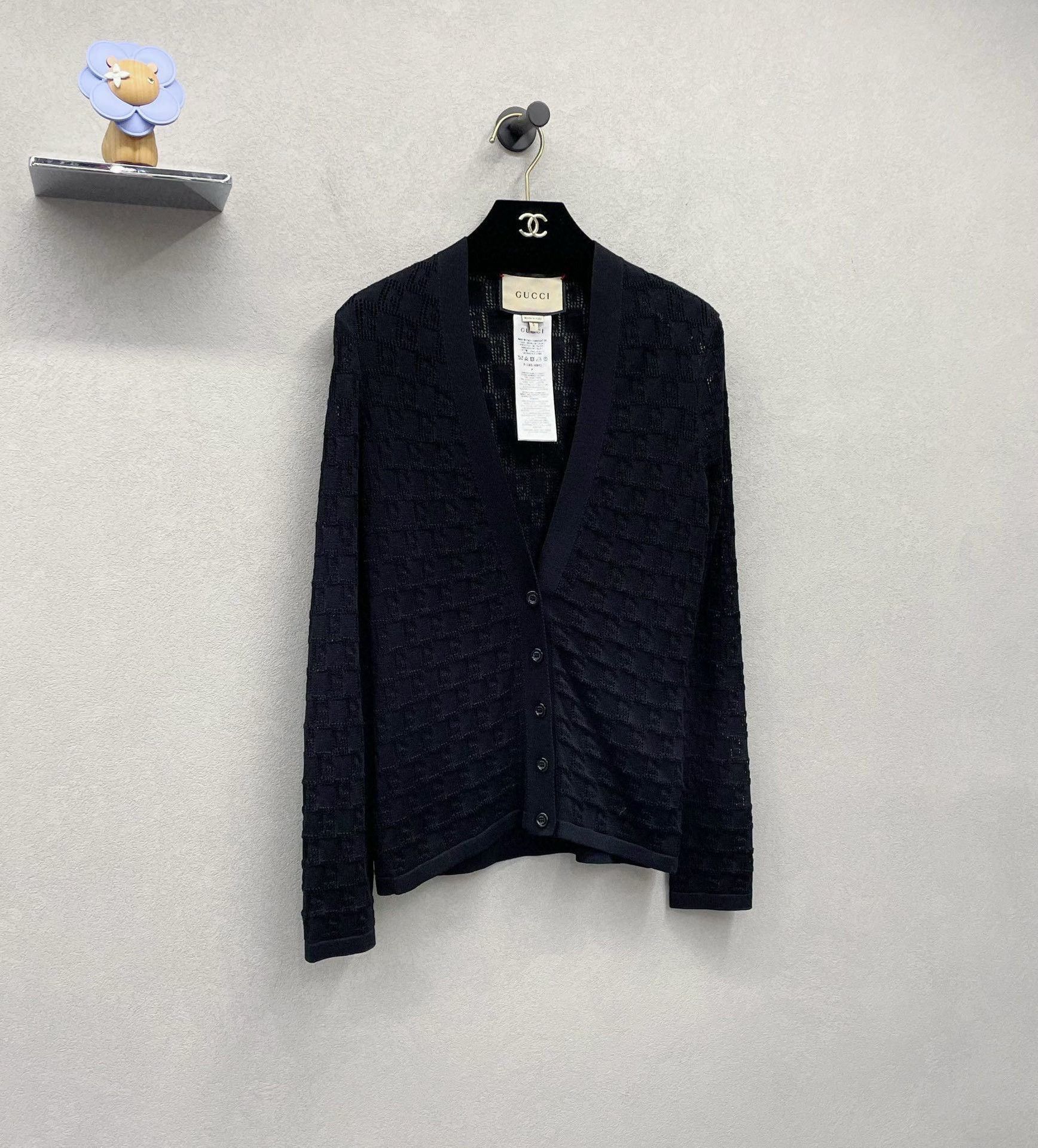 Gucci Gucci Black jacquard knitted cardigan sweater 2501-Nextarro Size US S / EU 44-46 / 1 - 3 Thumbnail