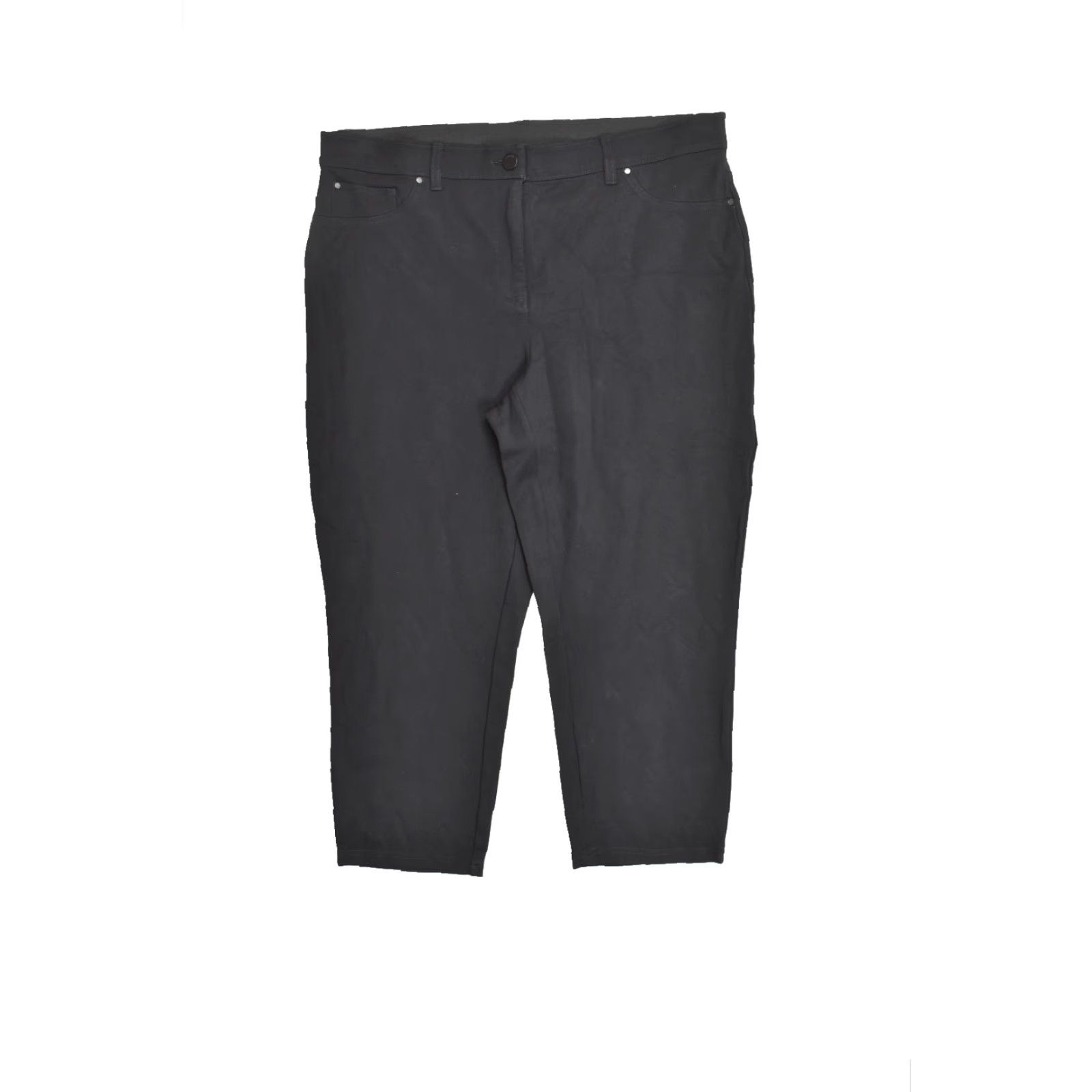 Vintage Chico's So Slimming Crop Pants Size 2 Black Stretch Rayon Blend Five-Pocket Styl Size 26" / US 2 / IT 38 - 2 Thumbnail