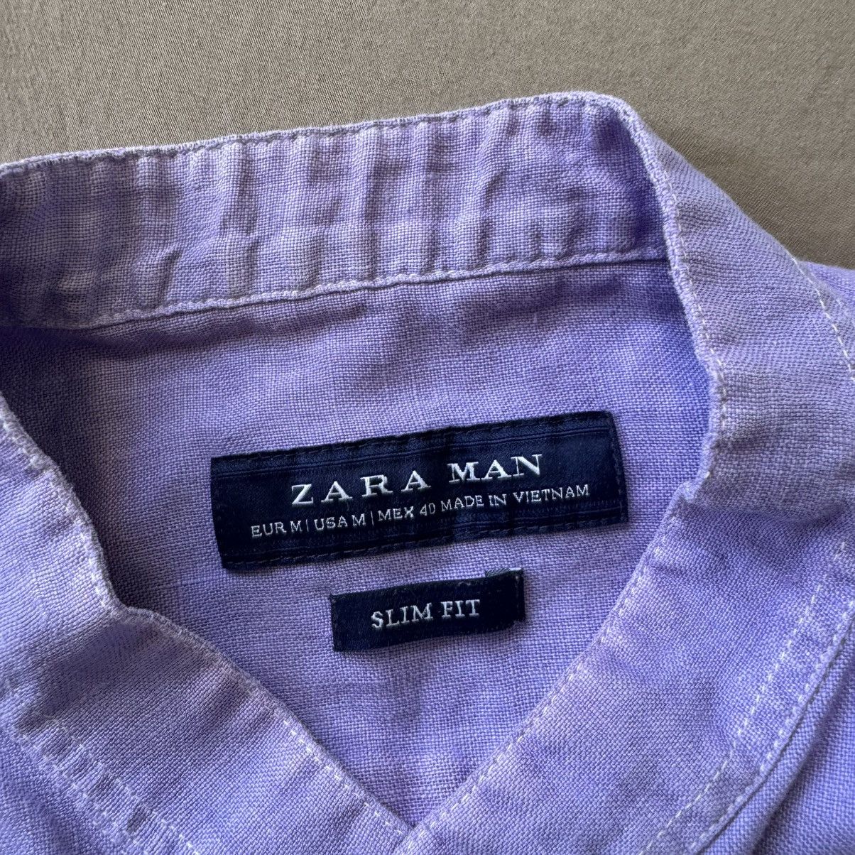 Zara Zara LINEN Mandarin Collar SHIRT Size US S / EU 44-46 / 1 - 3 Thumbnail