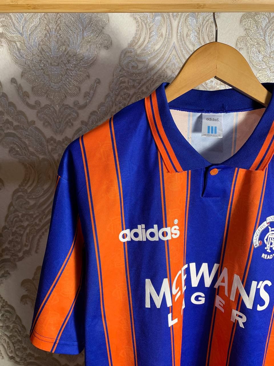 Vintage VERY RARE ADIDAS FC RANGERS SCOTLAND SOCCER JERSEY RETRO 90s Size US XL / EU 56 / 4 - 2 Thumbnail