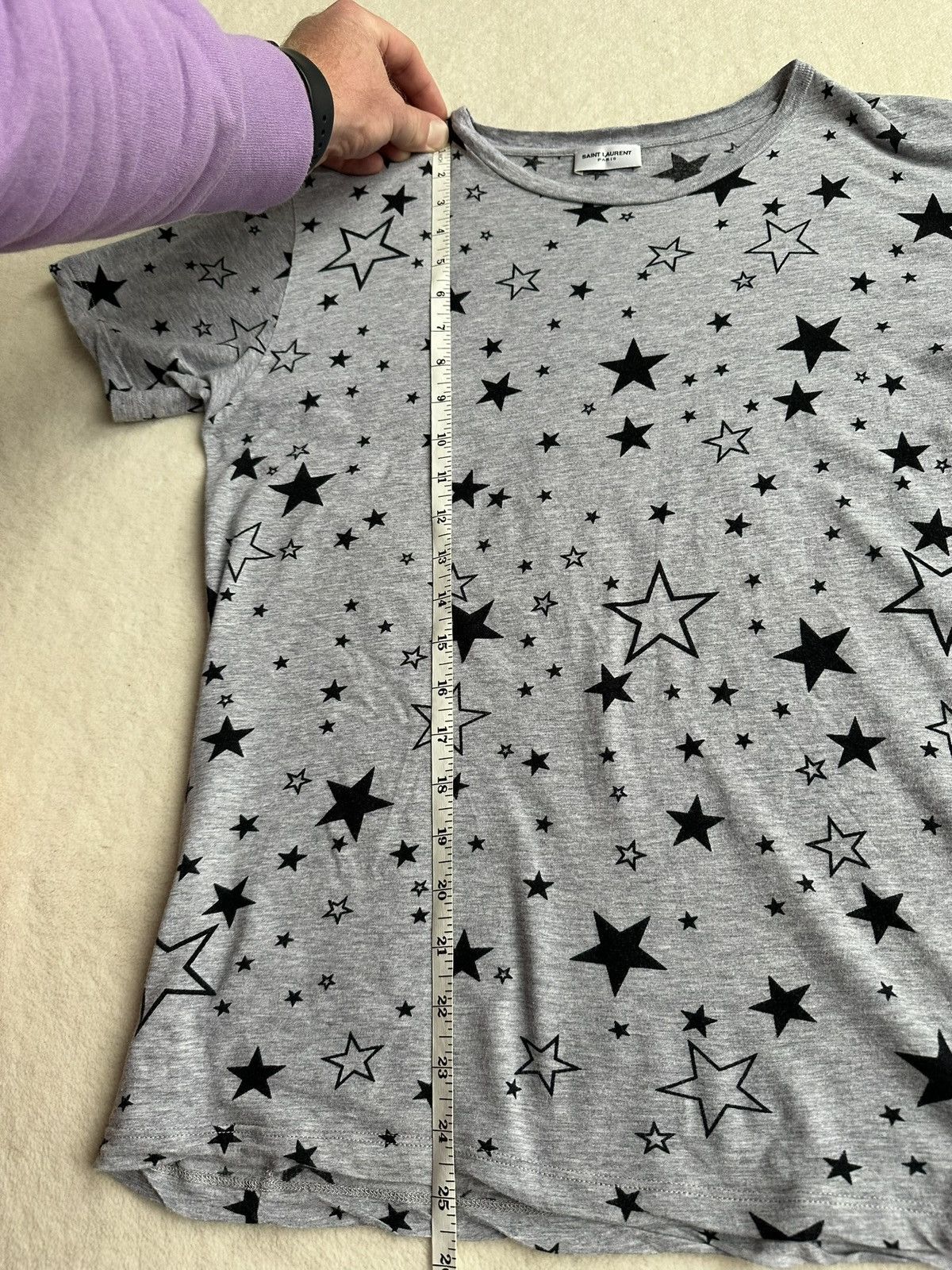 Saint Laurent Paris SS15 Saint Laurent star logo grey t shirt Psych Rock Hedi L Size US L / EU 52-54 / 3 - 8 Thumbnail
