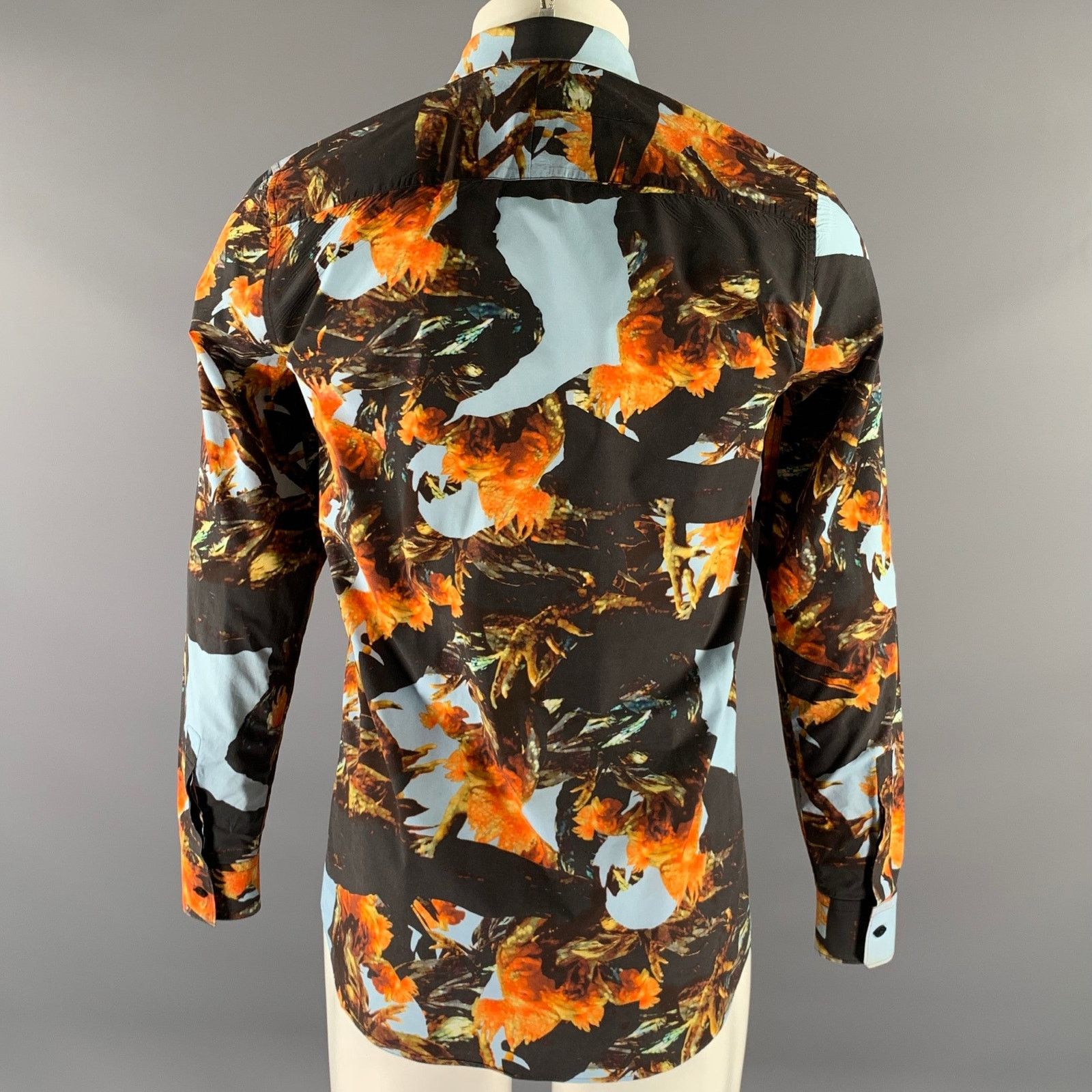 Givenchy GIVENCHY Black Orange Animal Print Cotton Long Sleeve Shirt Size US XS / EU 42 / 0 - 4 Thumbnail