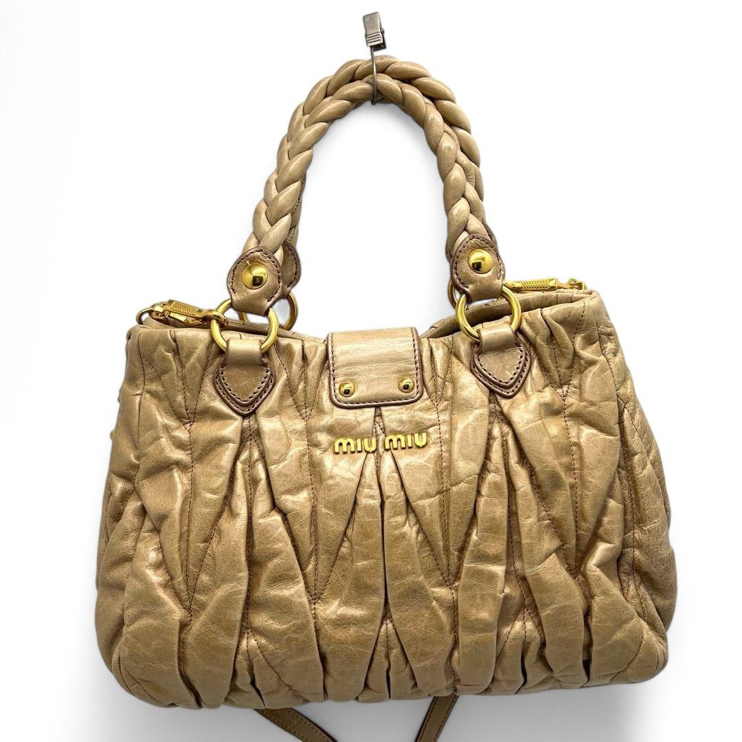 Miu Miu Miu Miu - Matelasse Y2K Beige Gold Hardware Handbag Size ONE SIZE - 3 Thumbnail