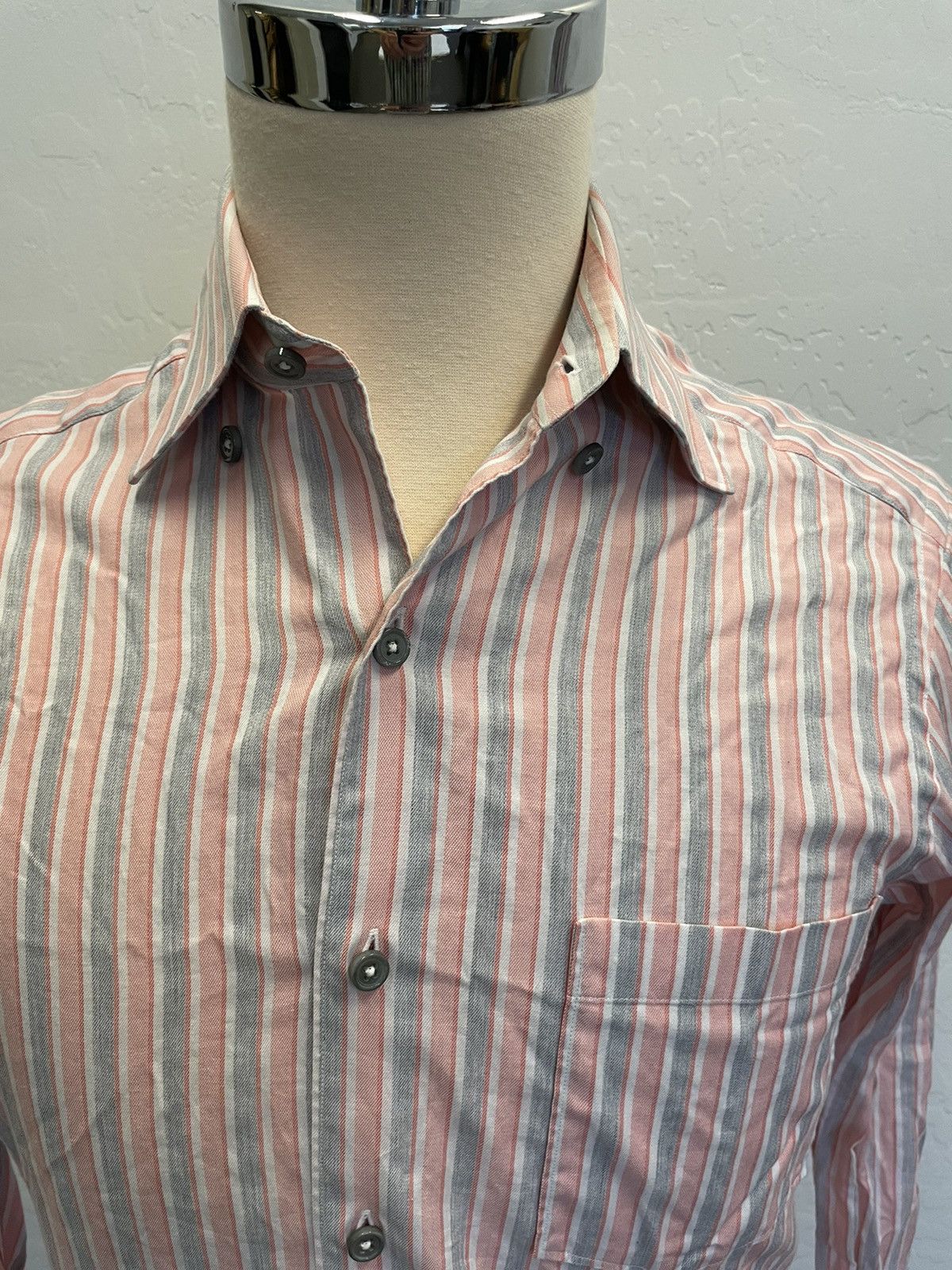 Ermenegildo Zegna × Vintage Vintage Bold Stripe Shirt Size US S / EU 44-46 / 1 - 3 Thumbnail