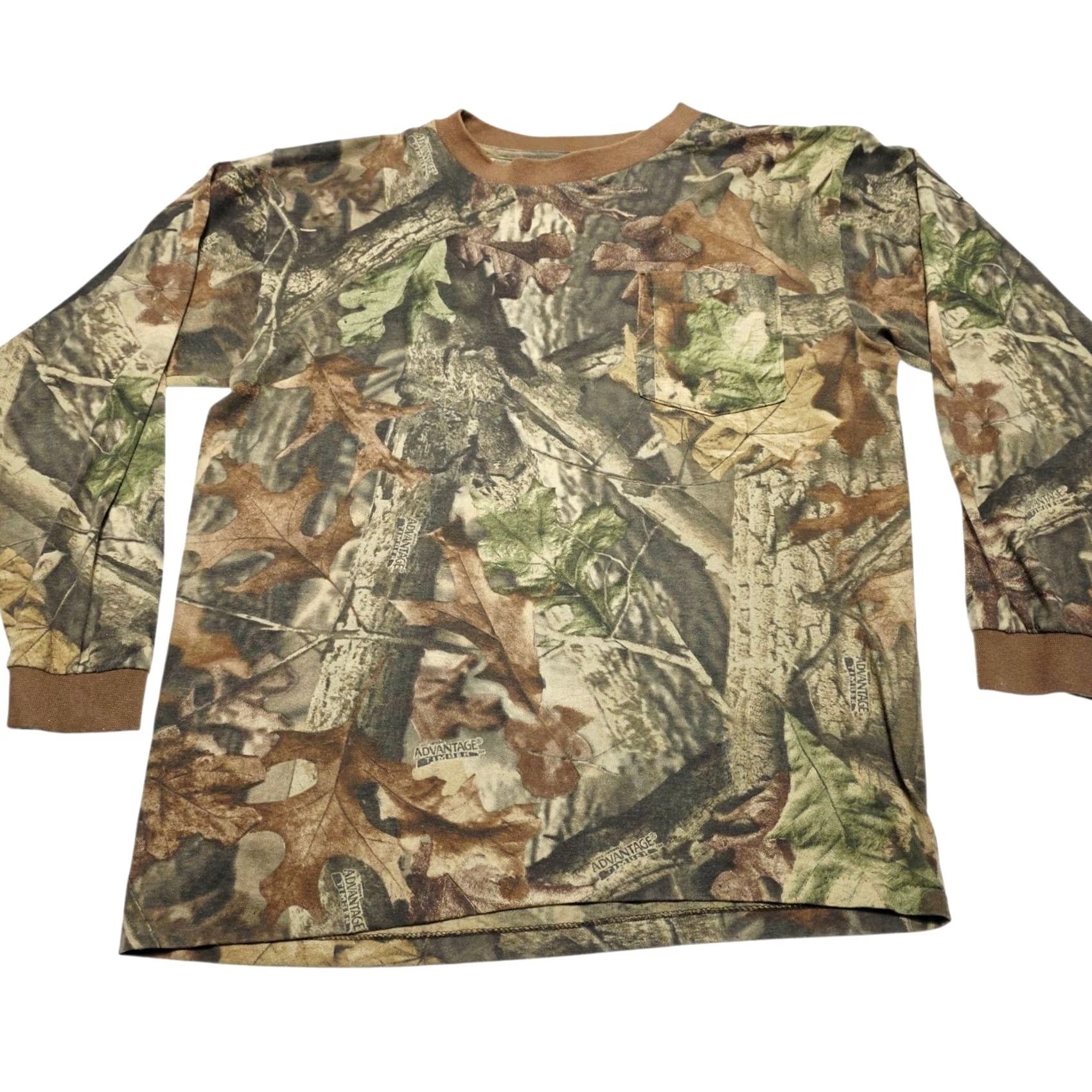 Vintage VINTAGE Camo Men’s Pocket T-Shirt Long Sleeve 90s Timber Hunting Advantage Crew Neck Mens Mid M Brown Size US M / EU 48-50 / 2 - 2 Thumbnail