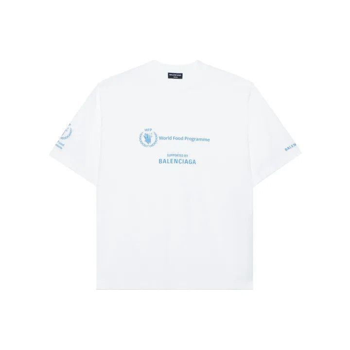 Balenciaga Balenciaga Balenciaga White Logo Print Short Sleeve TShirt Size US S / EU 44-46 / 1 - 2 Thumbnail