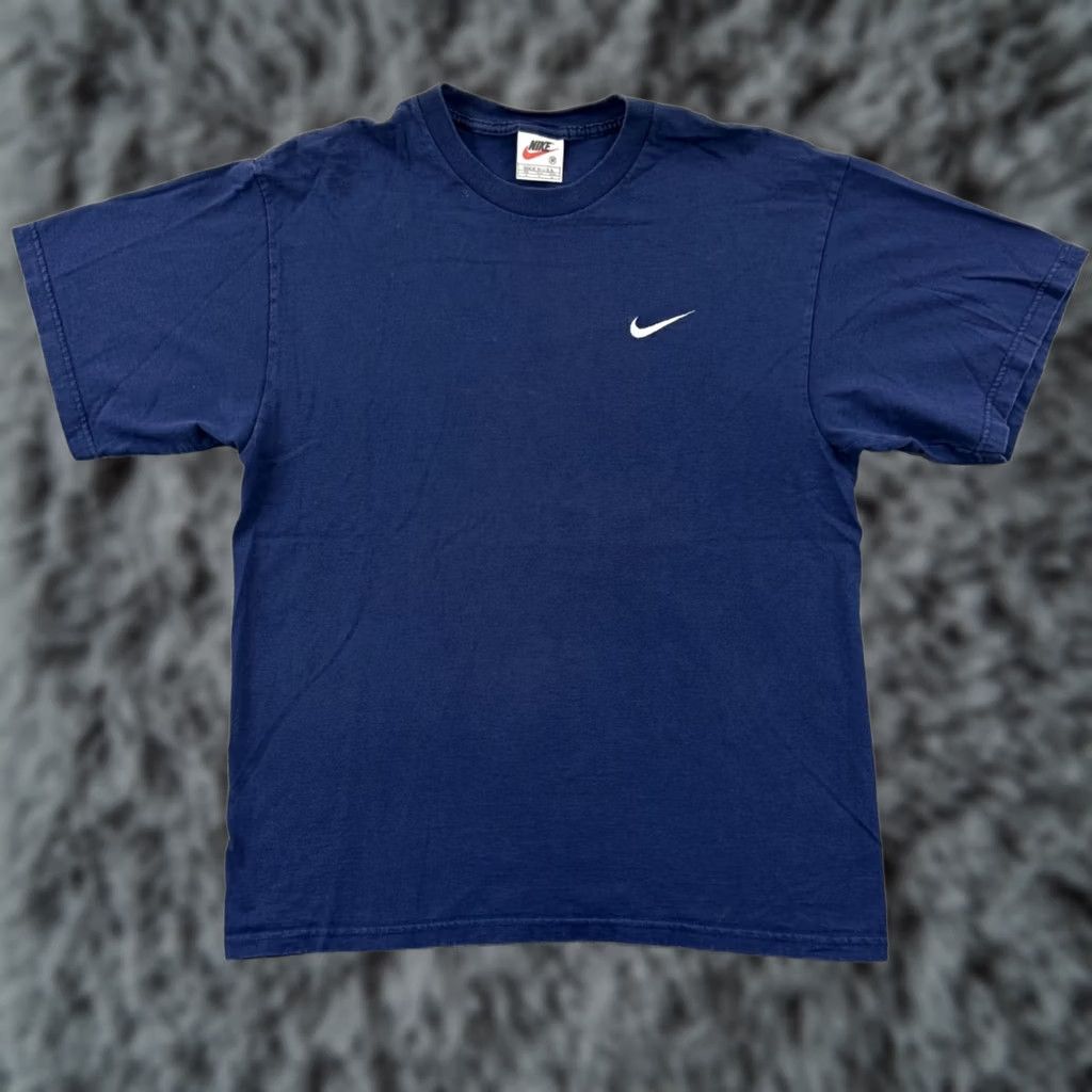 Nike VINTAGE Nike Shirt Mens Medium Blue 90s Check Swoosh Athletic Short Sleeve USA Size US XXL / EU 58 / 5 - 1 Thumbnail