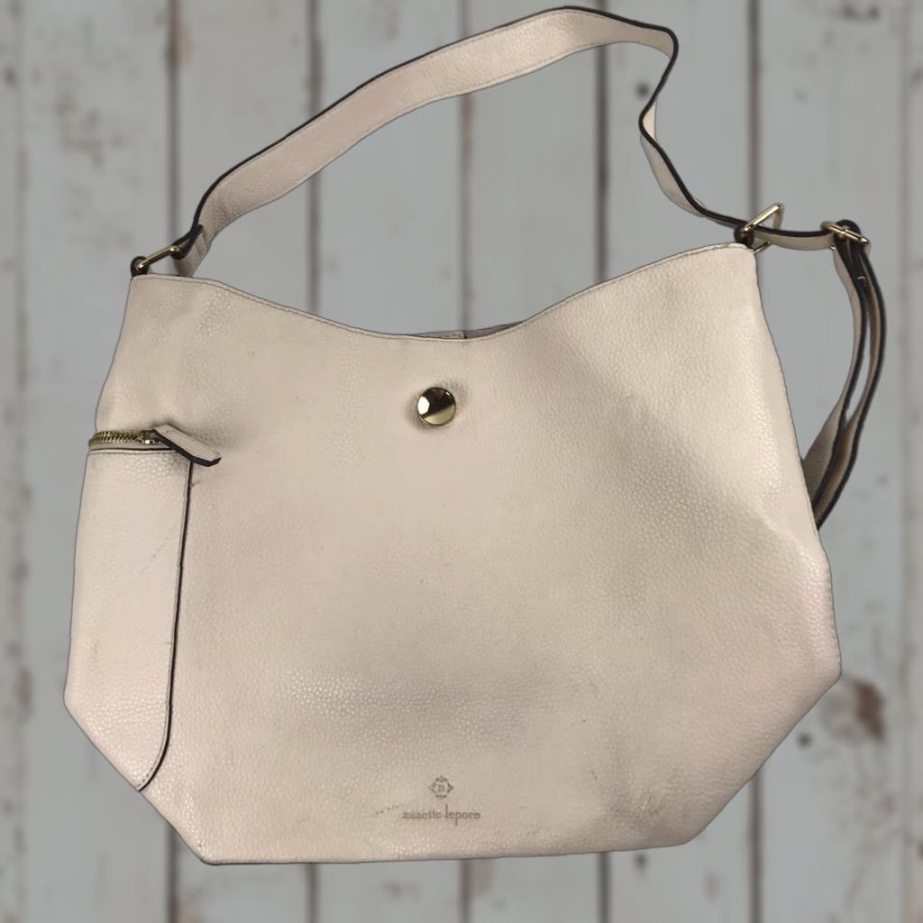 Nanette Lepore Nanette Lepore Cream Faux Leather Shoulder Bag Size ONE SIZE - 1 Thumbnail