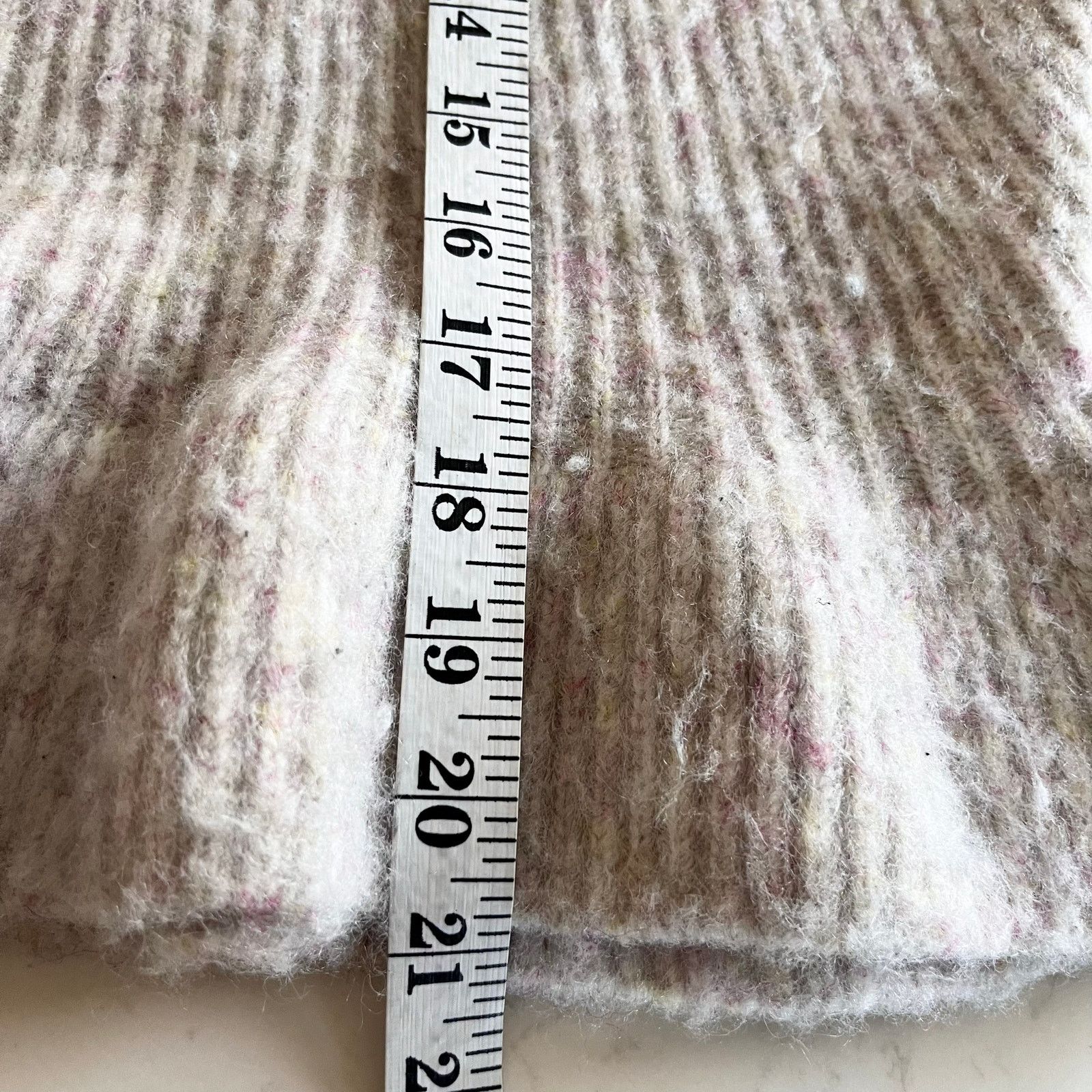 Zara Zara Ivory Blush Pink Heather Ruffled Mock Rib Knit Sweater Size S / US 4 / IT 40 - 5 Thumbnail