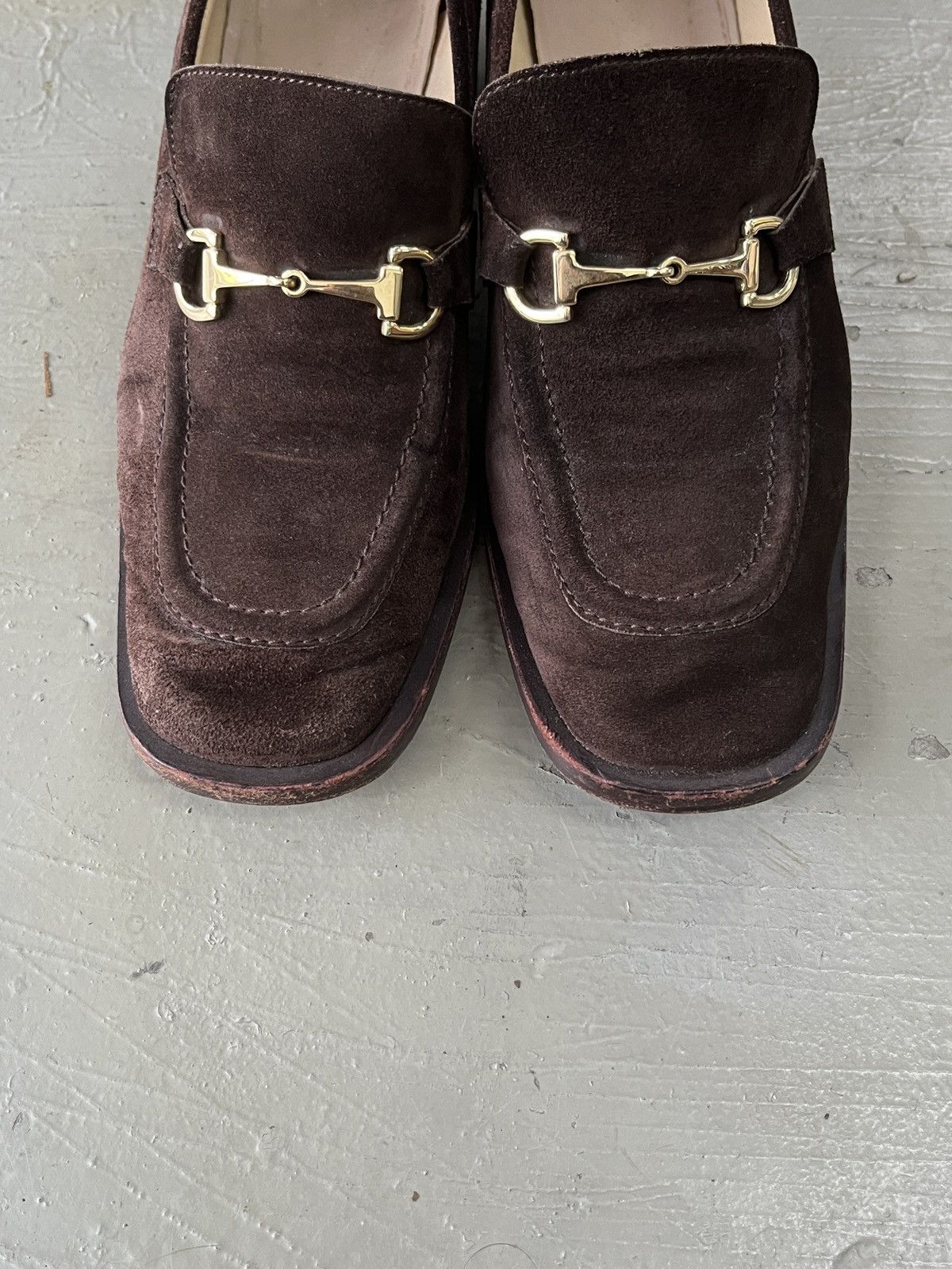 Gucci Vintage Gucci Tom Ford Era Horsebit Suede Leather Loafers Size US 7 / IT 37 - 13 Thumbnail