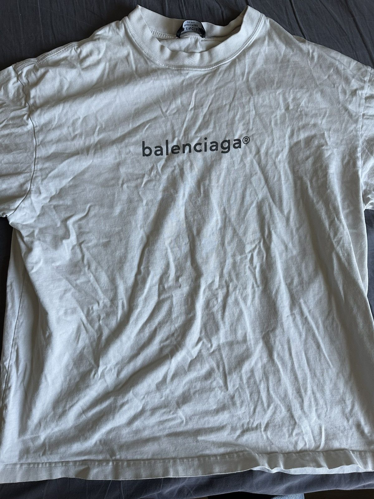 Balenciaga BALENCIAGA WARDROBE LOGO T-SHIRT – WHITE Size US XL / EU 56 / 4 - 1 Thumbnail