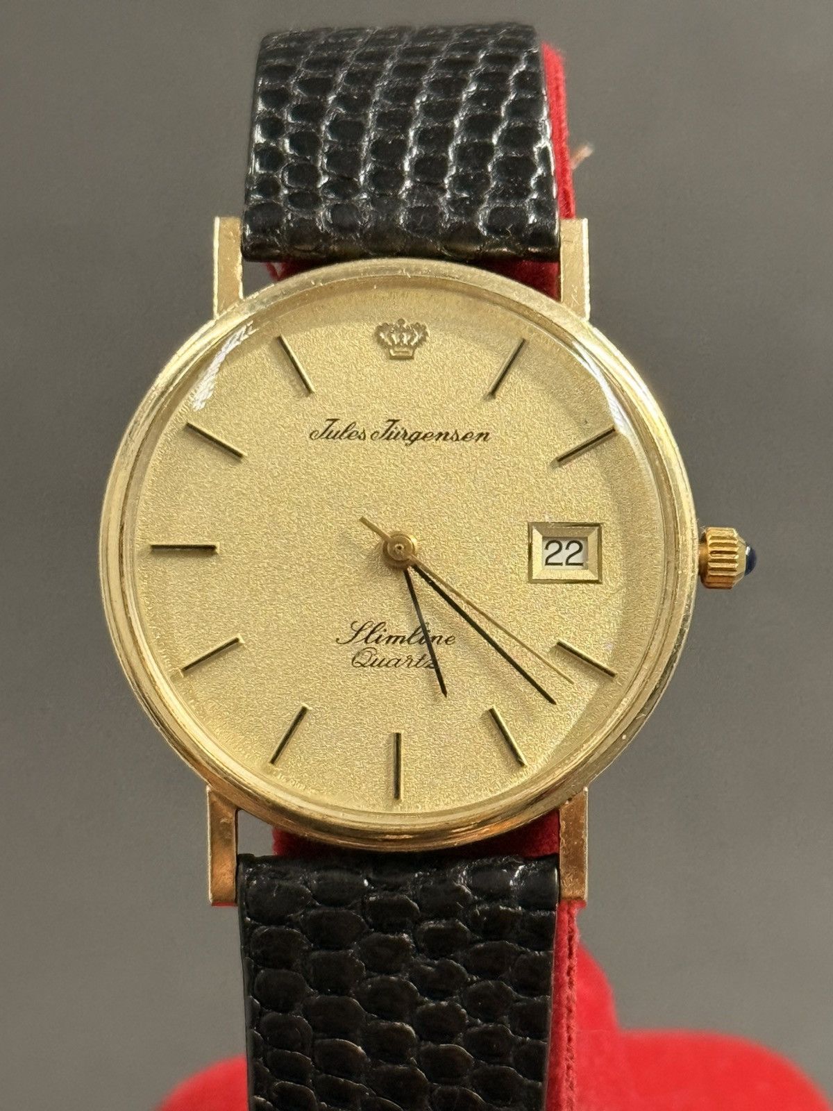 Vintage JULES JURGENSEN Slimline Swiss Quartz Watch 14KT. Size ONE SIZE - 9 Thumbnail