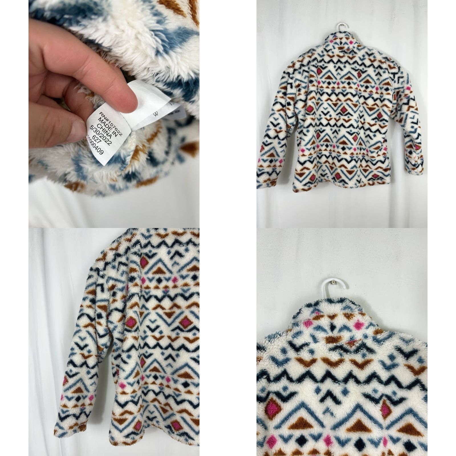 Eddie Bauer VINTAGE Eddie Bauer Quest Plush Teddy Pullover Womens 2XL White Aztec Geometric 1/4 Zip Pullover Hipster" Size XXL / US 16-18 / IT 52-54 - 9 Thumbnail