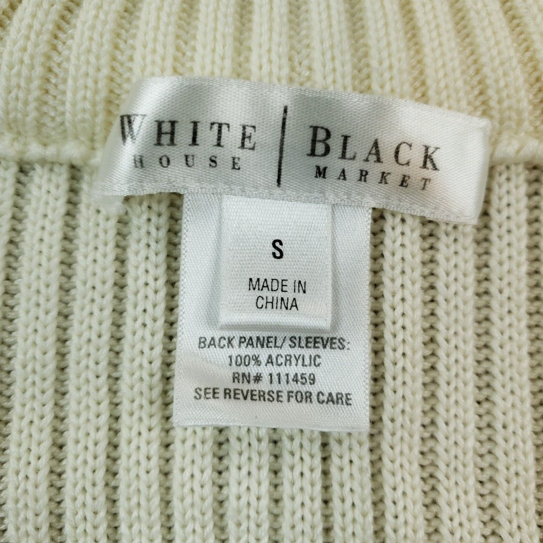 White House Black Market White House Black Market Womens Small Beige Full Zip Knit Jacket Size S / US 4 / IT 40 - 6 Thumbnail