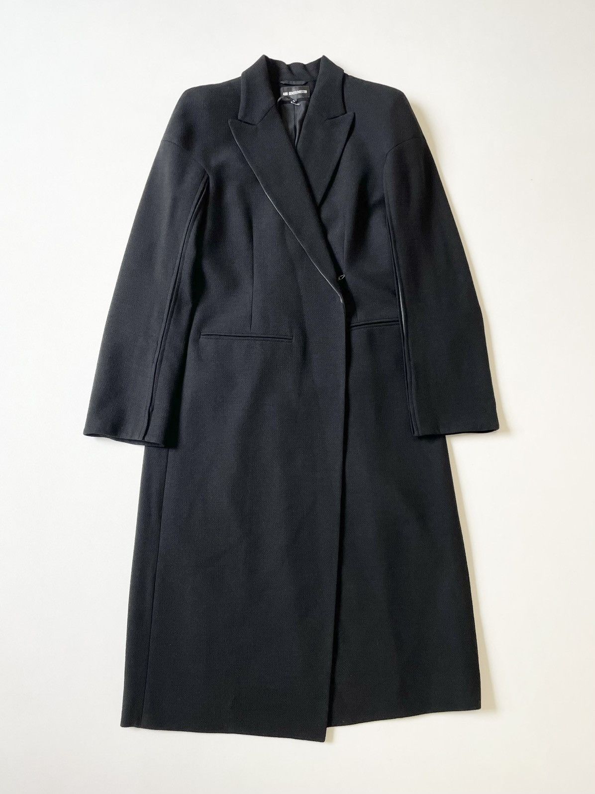 Ann Demeulemeester Black Brushed Wool Seam Panels Overcoat Size S / US 4 / IT 40 - 2 Thumbnail