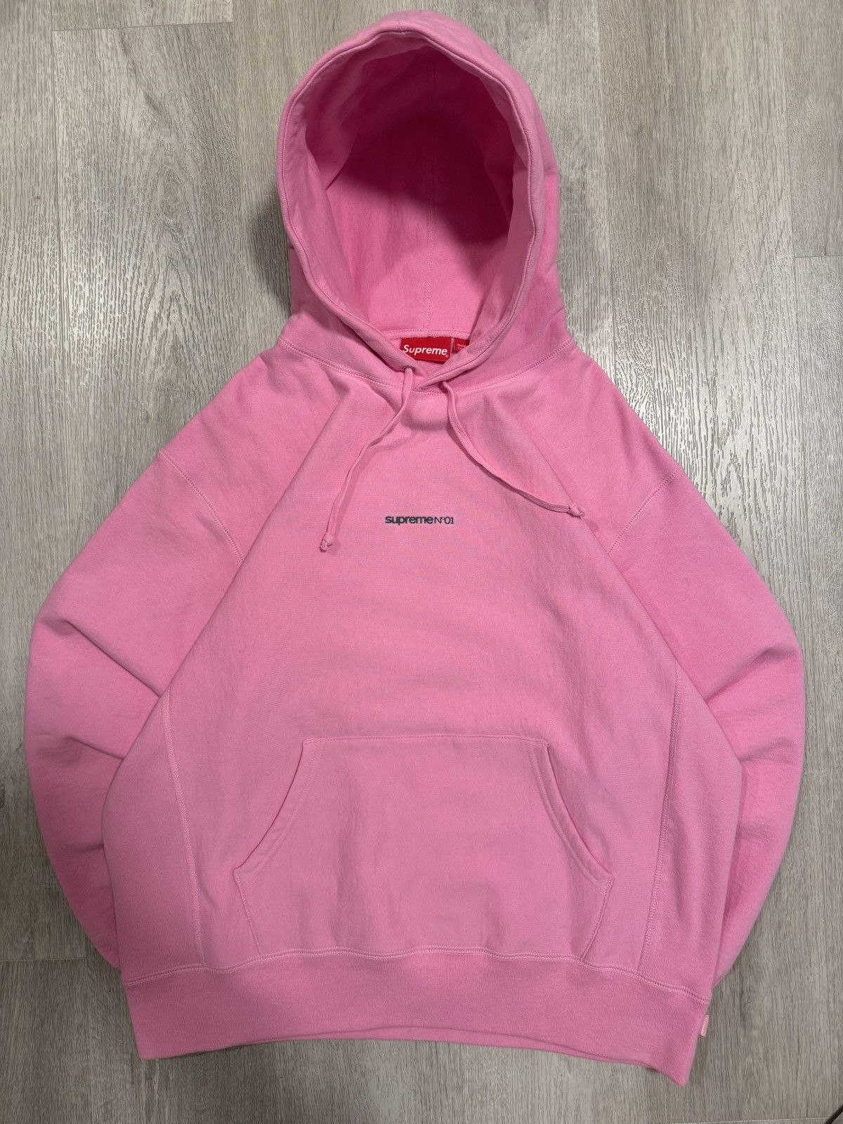Supreme Number One Hoodie Pink Large Canada Embroidered Logo