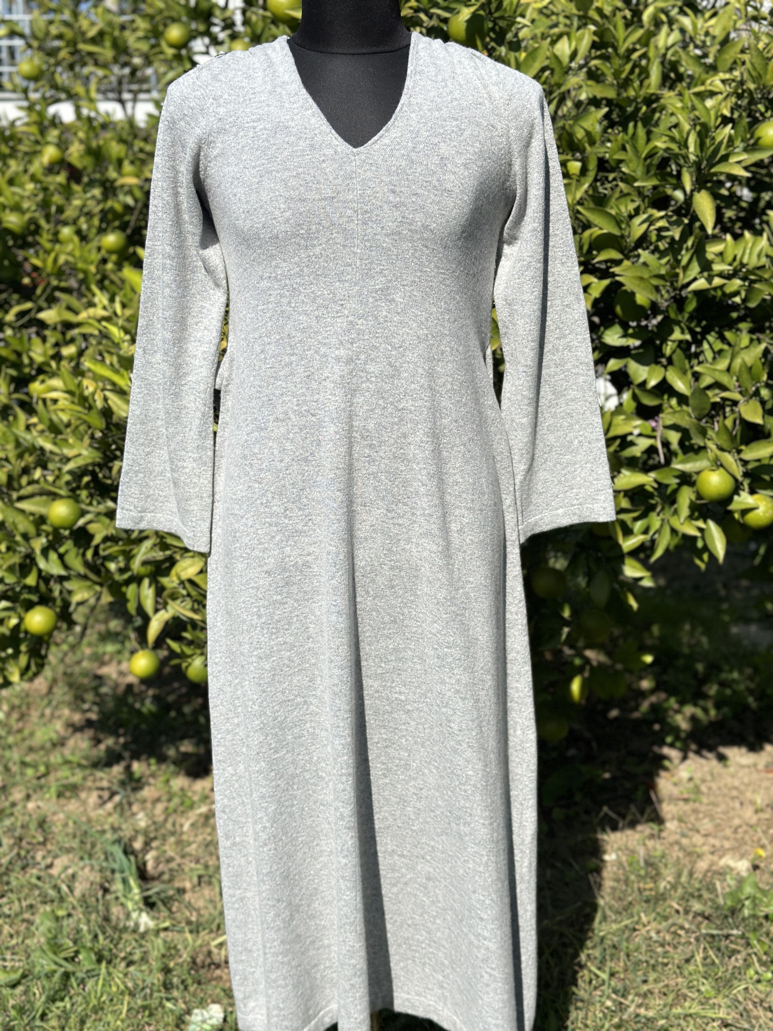 Other Jenni Kayne Maxi Dress Size XS Gray Cashmere Wool V Neck Size XS / US 0-2 / IT 36-38 - 1 Thumbnail