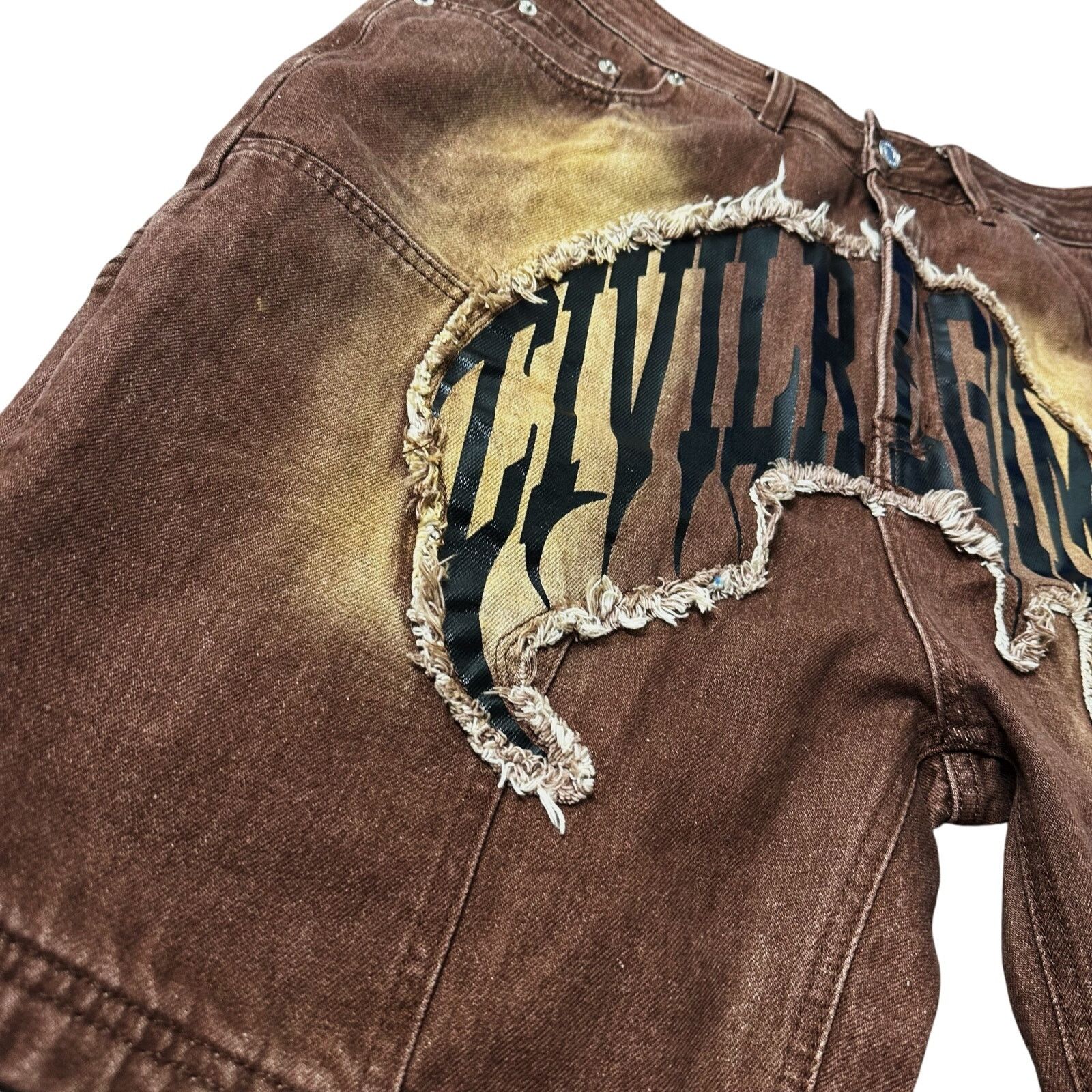 Civil Regime Civil Regime NWT RARE Brown Denim Shorts Logo Spellout Size US 32 / EU 48 - 8 Thumbnail