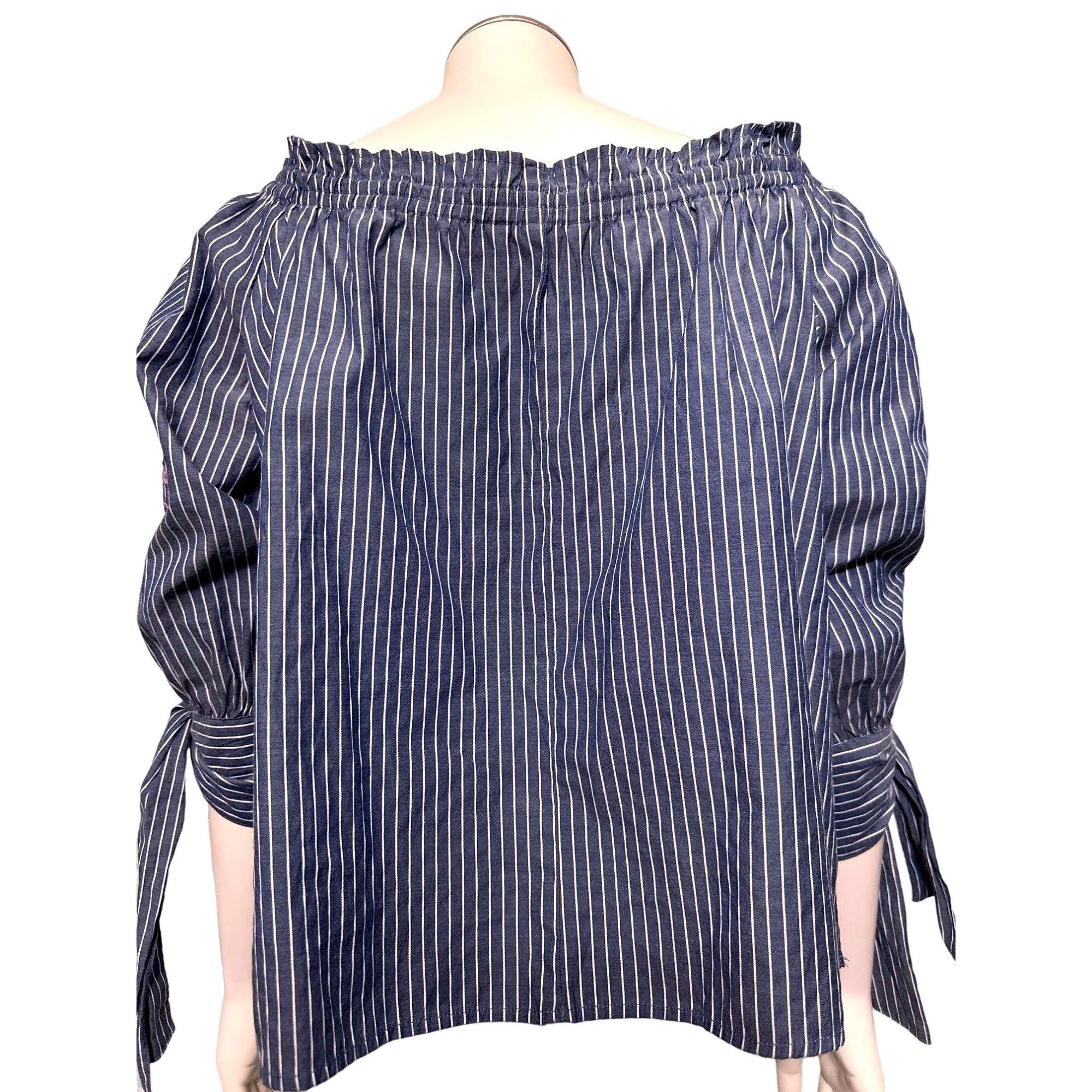 American Eagle Outfitters American Eagle Outfitters Off Shoulder Boho Embroidered Blue Size S / US 4 / IT 40 - 5 Thumbnail