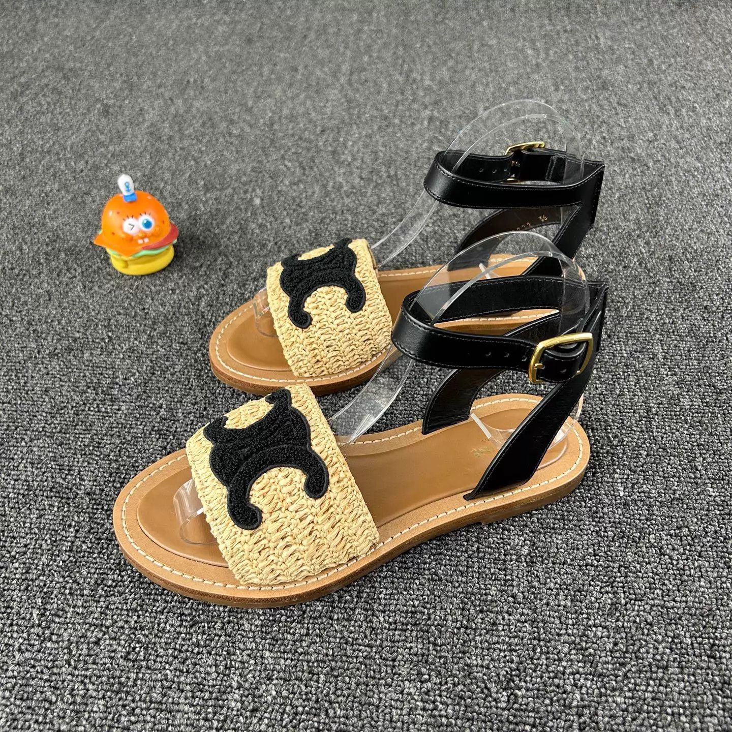 Chanel Celine Straw & Leather Double C Sandals 36 Size US 5.5 / IT 35.5 - 1 Thumbnail