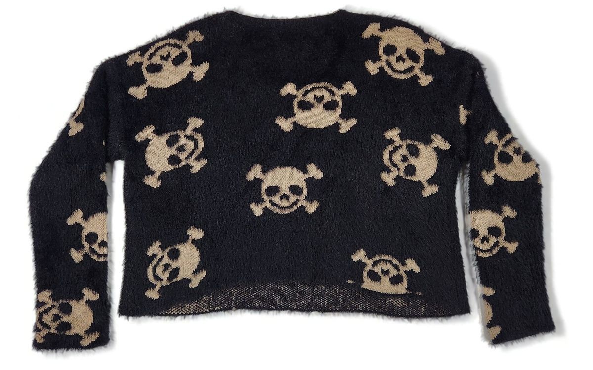 Shein SHEIN Eyelash Knit Skull Jacquard Cropped Pullover Boxy L Size L / US 10 / IT 46 - 2 Thumbnail