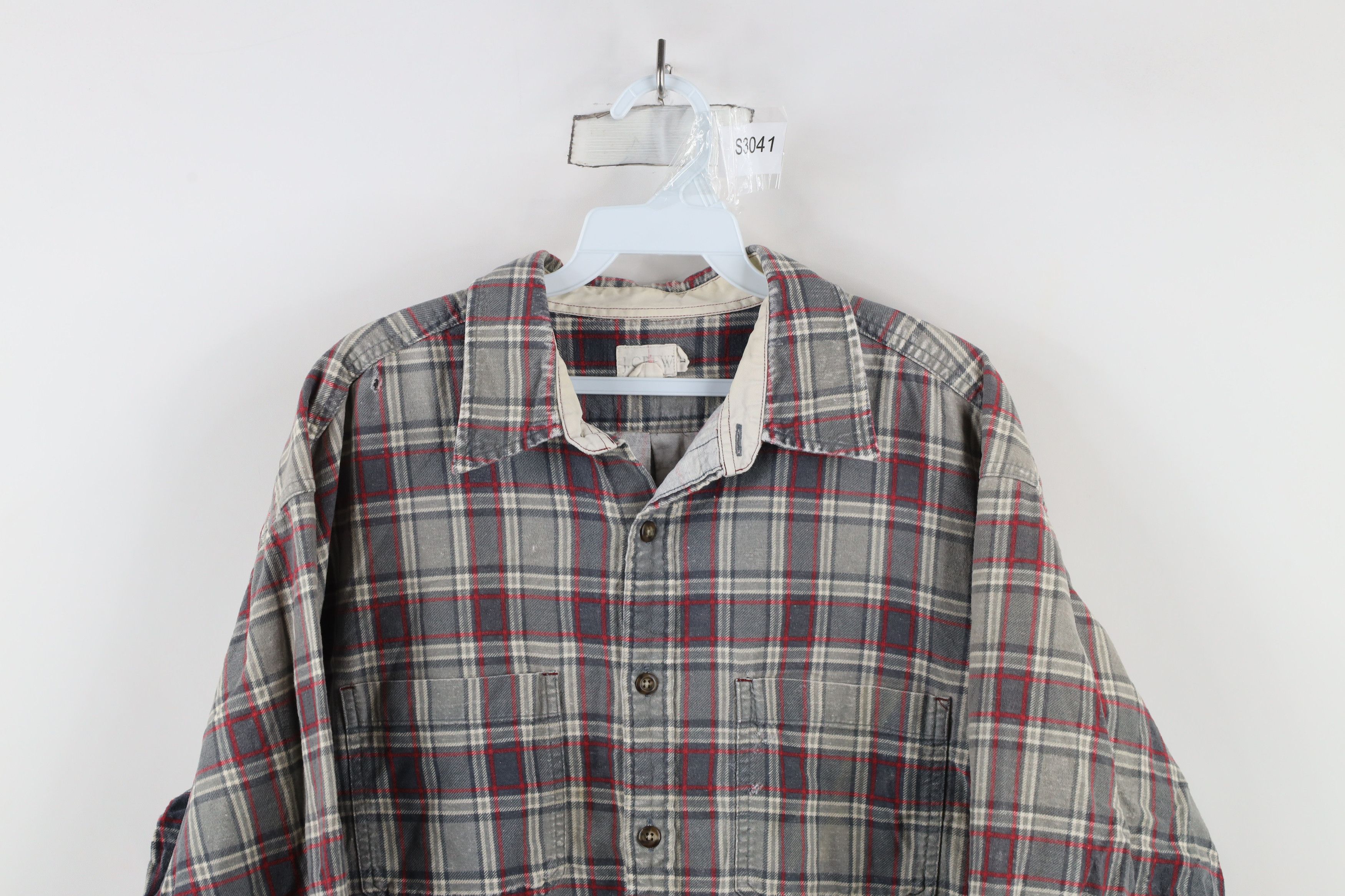 J.Crew × Vintage Vintage 90s J Crew Flannel Collared Button Shirt Plaid Size US L / EU 52-54 / 3 - 2 Thumbnail