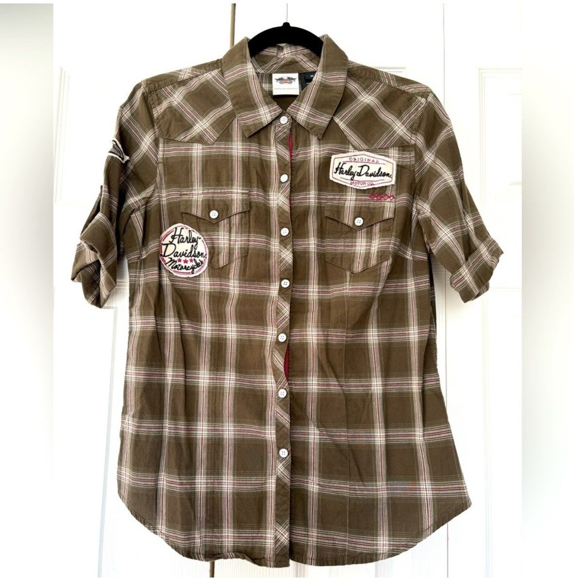 Harley Davidson Harley Davidson Retro Plaid 100% Cotton Shirt Short Sleeve Size M / US 6-8 / IT 42-44 - 1 Thumbnail