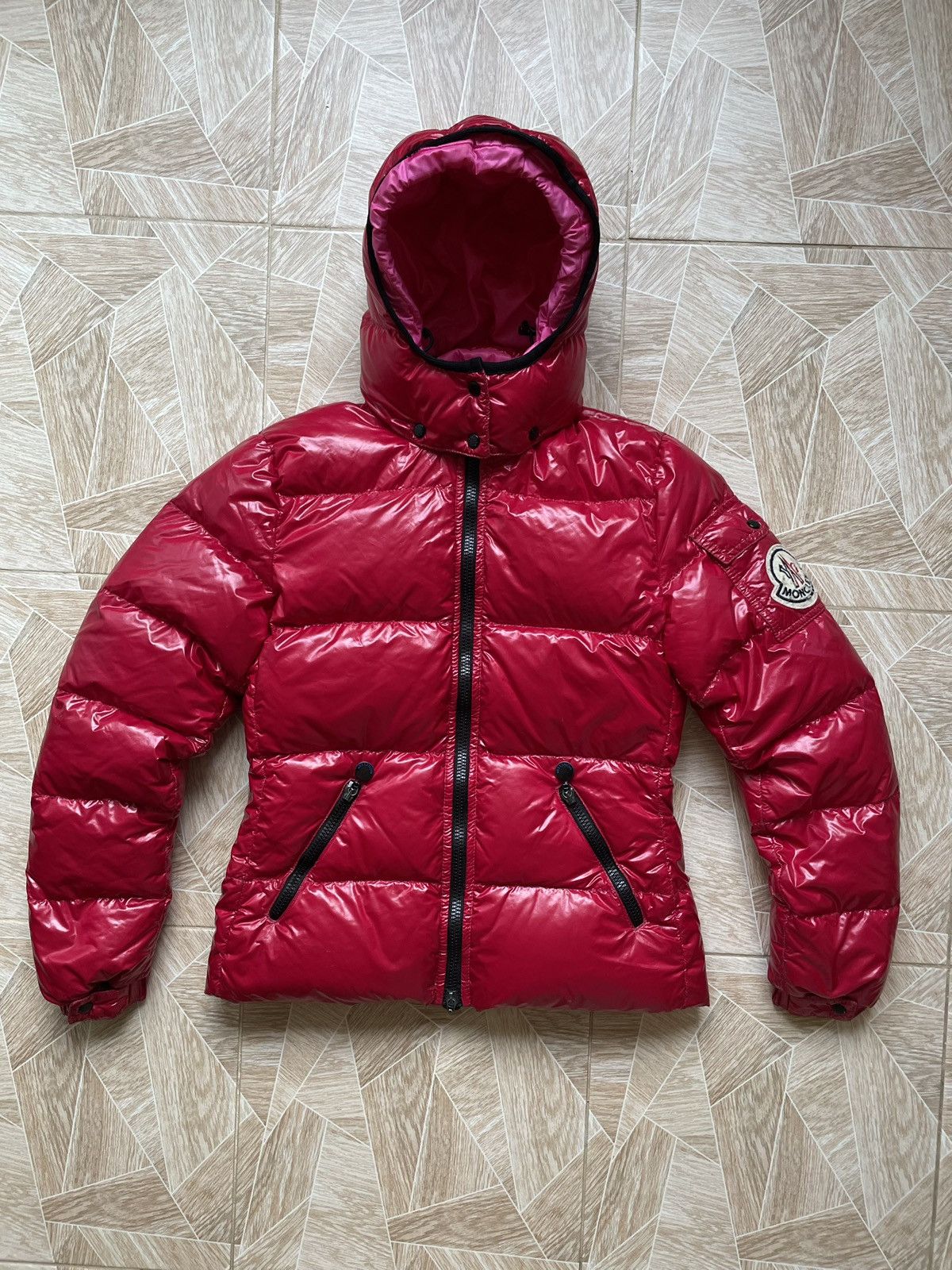 image of Luxury Moncler Red Woman’S Down Jackets, Women's (Size Small)