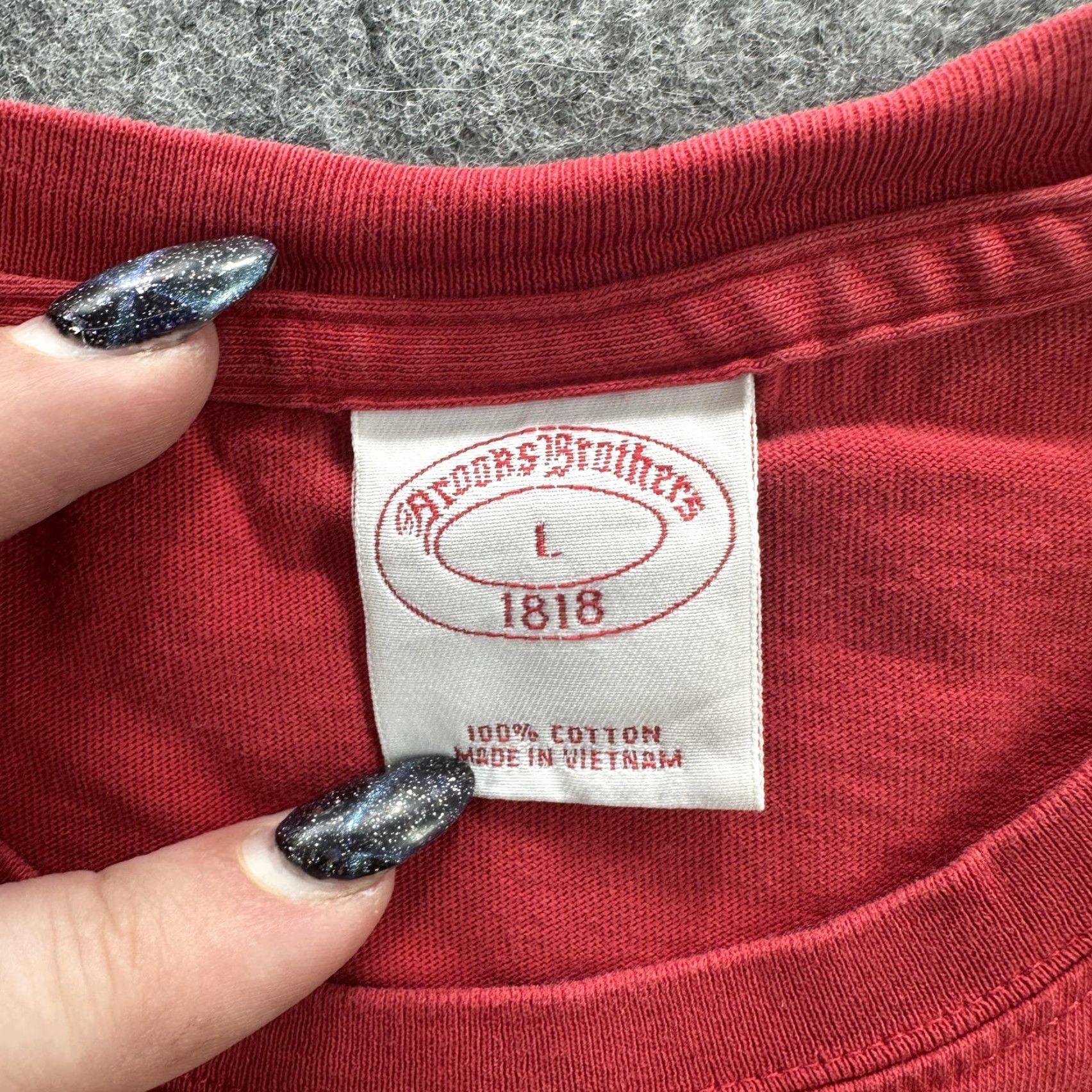 Brooks Brothers Brooks Brothers Shirt Mens Large Red Cotton Embroidered Umbrella Logo Classic Tee Size US L / EU 52-54 / 3 - 7 Thumbnail