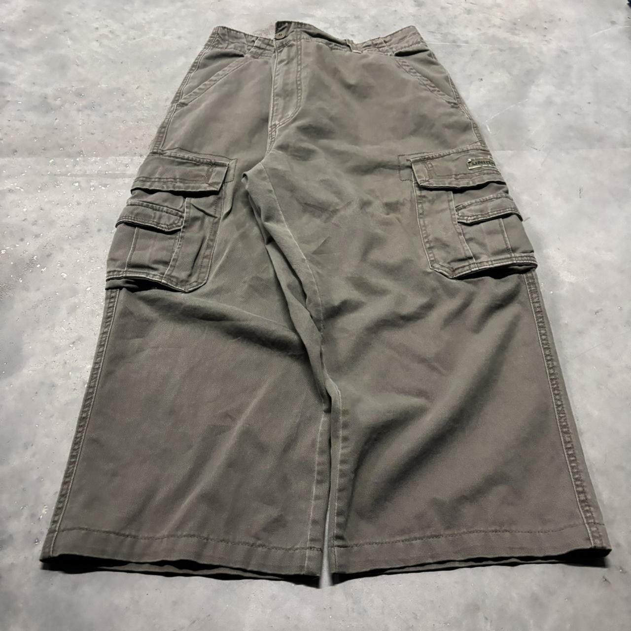 Japanese Brand × Vintage Crazy Vintage Y2K/2000s Baggy Khaki Green Streetwear Skater Cargo Pants! Size US 40 / EU 56 - 3 Thumbnail