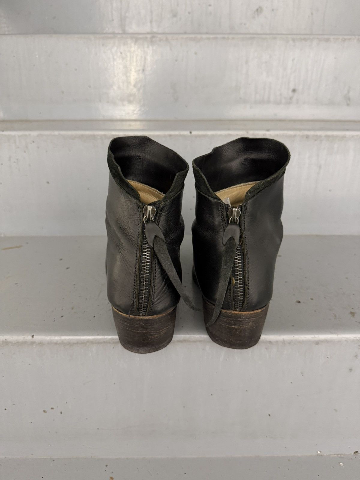 Ma+ M.A+Back Zipped Short Extra Horse Leather Boots Size US 7 / IT 37 - 8 Thumbnail