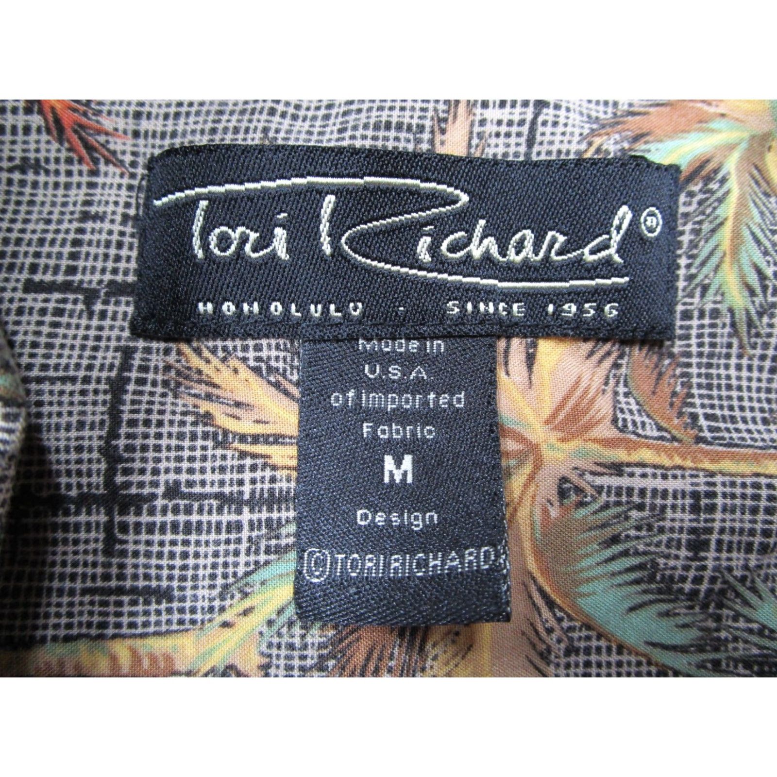 Tori Richard Tori Richard Shirt Mens Medium Beige Floral Button Up Tiki Palms Made in USA Size US M / EU 48-50 / 2 - 3 Thumbnail