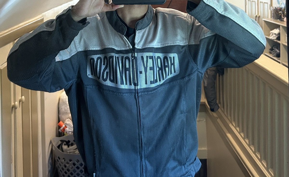 Harley Davidson Harley Davidson vintage grey and white lightweight jacket Size US L / EU 52-54 / 3 - 4 Thumbnail