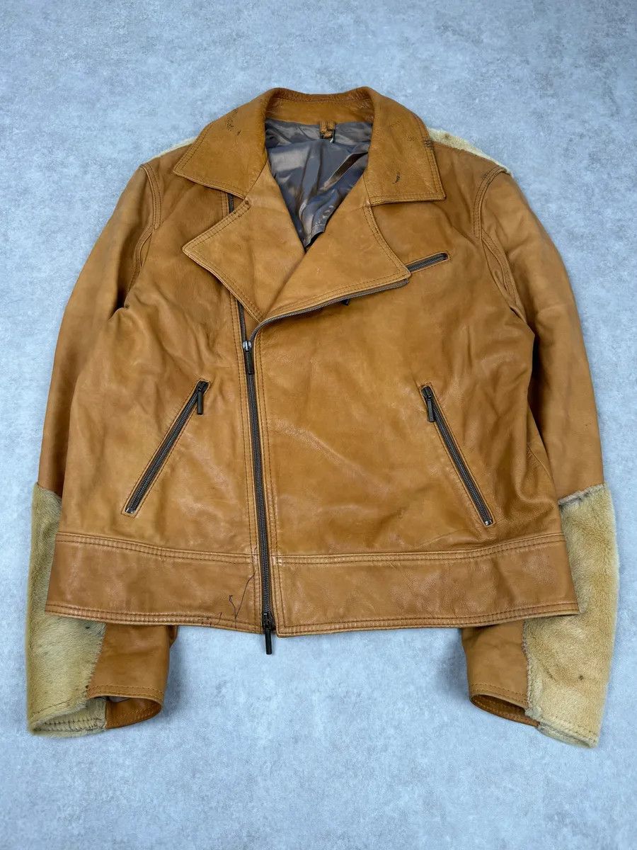 Roberto Cavalli AW2005 Cavalli Pony Hair Camel Leather Asymmetrical Jacket Size US M / EU 48-50 / 2 - 4 Thumbnail