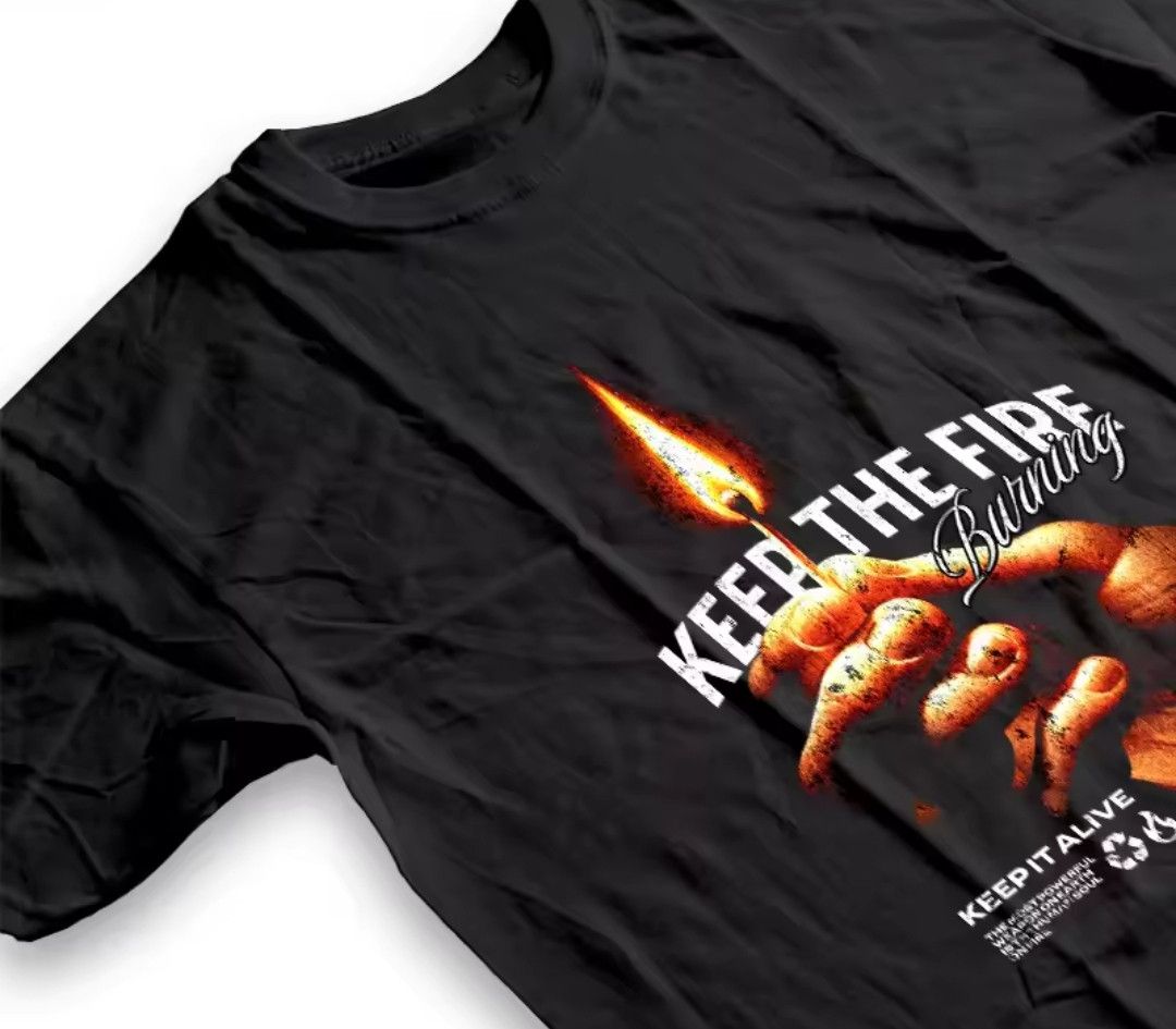 Other Fire of life Black Basic Tee Vintage Design Printed Size US M / EU 48-50 / 2 - 2 Thumbnail