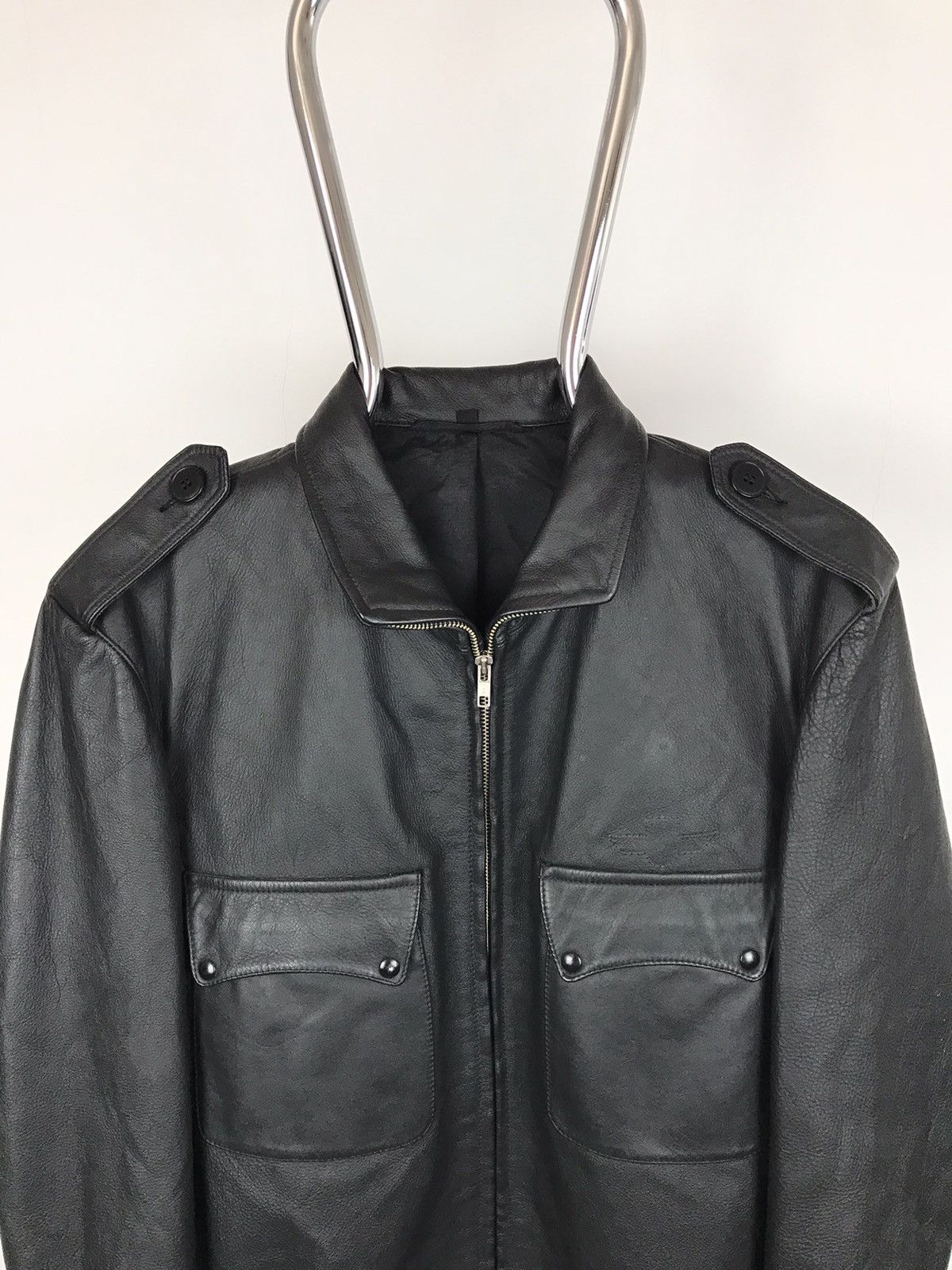 Vintage Men’s L/52,Real Leather Casual Black Dense Jacket,Bomber Size US L / EU 52-54 / 3 - 4 Thumbnail