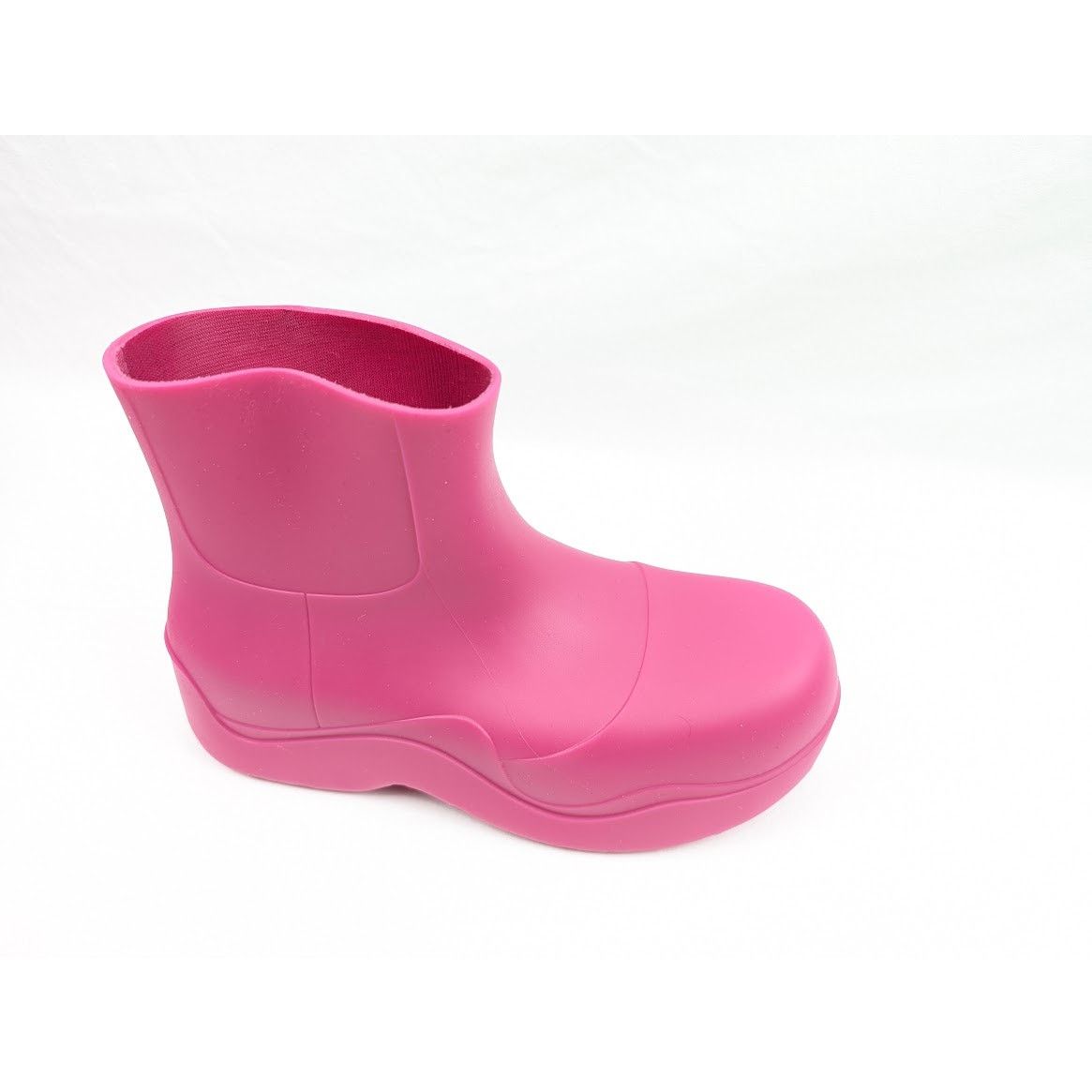 Bottega Veneta o1rshd1 Women's Matt Rubber Puddle Boots in Hollyhock Size US 9 / IT 39 - 2 Thumbnail