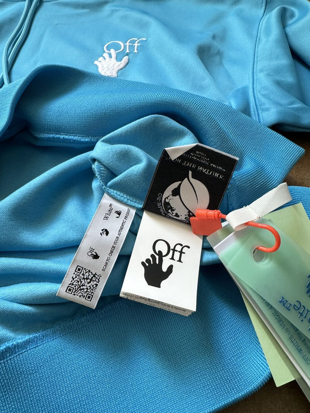 Off-White Off-White Hand Logo Hoodie Blue Small Size US S / EU 44-46 / 1 - 9 Thumbnail