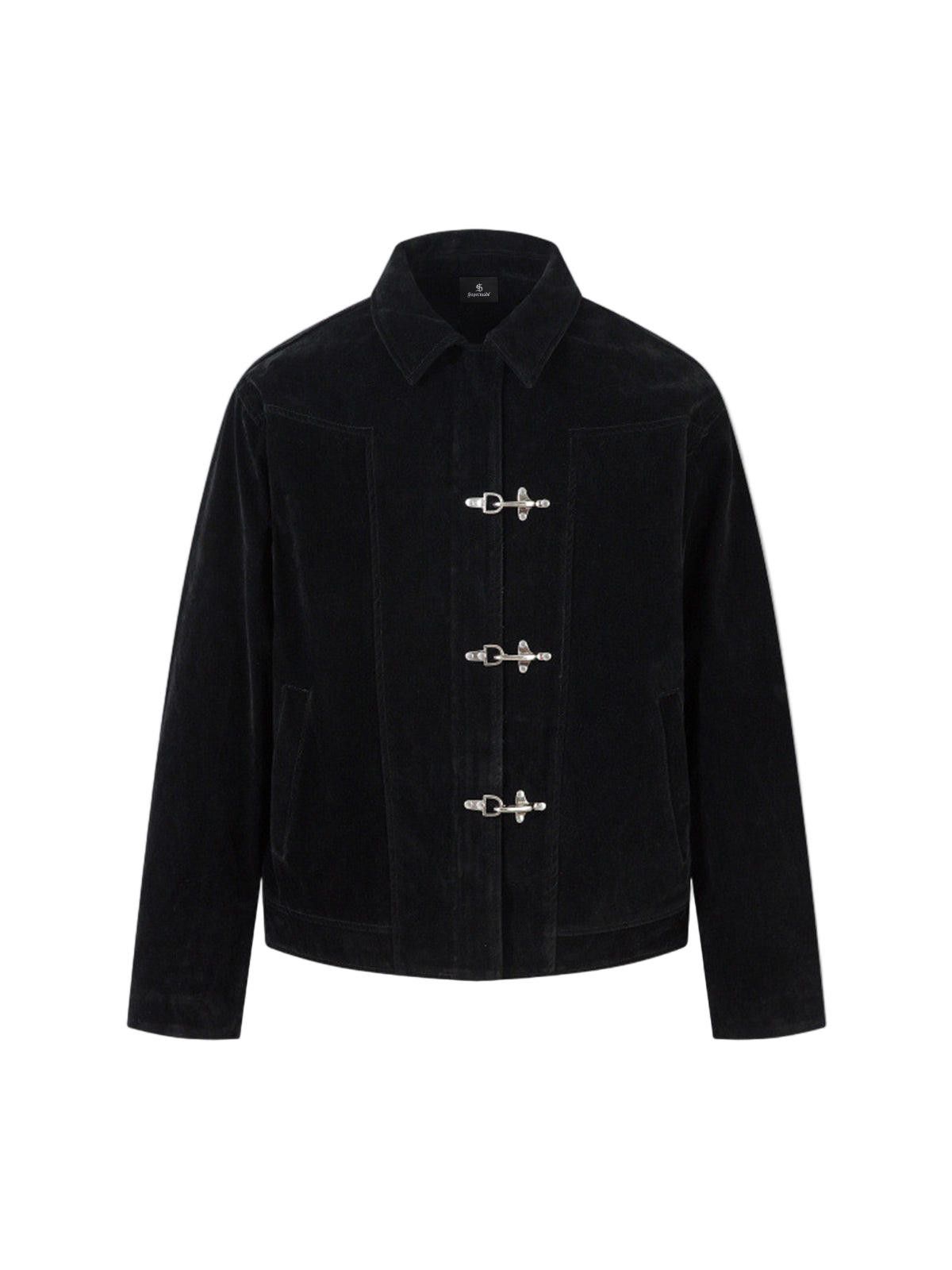 Japanese Brand Fireman Clasp Suede Lapel Bomber Jacket Size US L / EU 52-54 / 3 - 1 Thumbnail