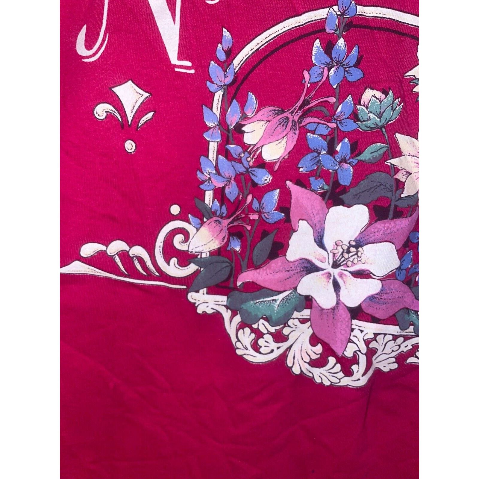 Jerzees Vintage North Dakota Shirt Wild Flowers Pink Tee VTG 90s L Size US L / EU 52-54 / 3 - 6 Thumbnail