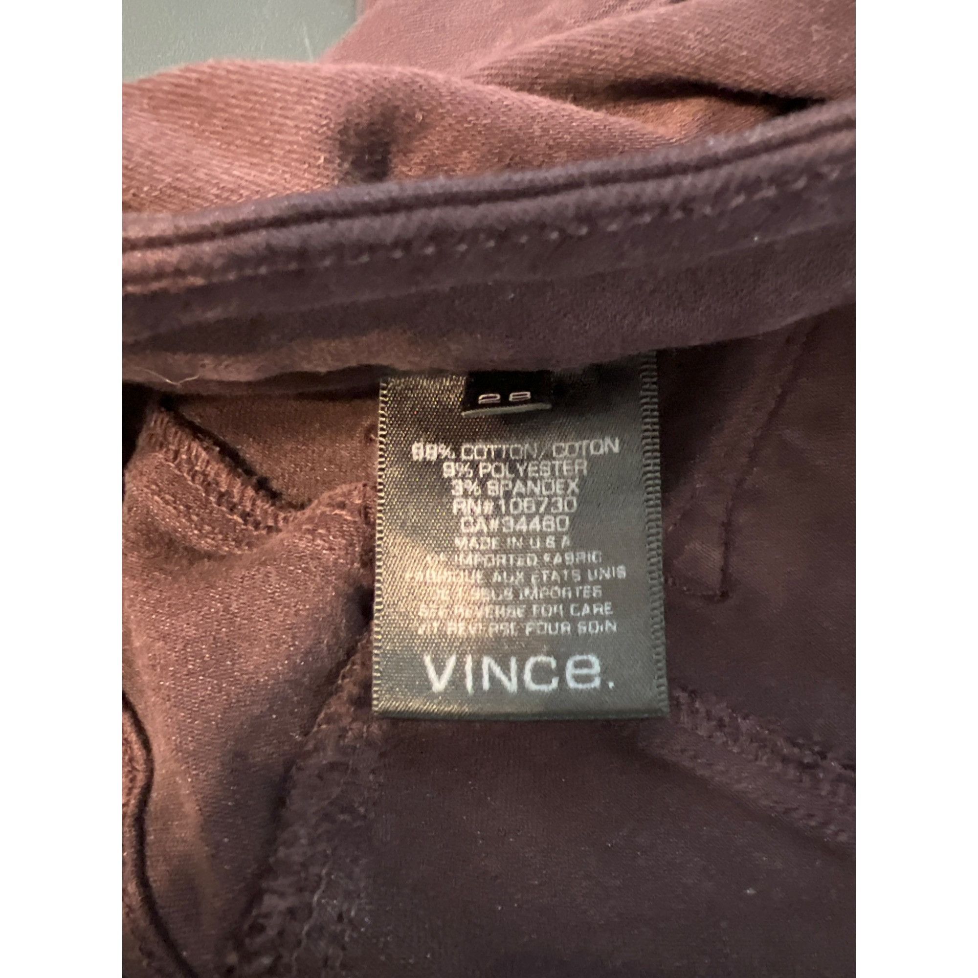 Vince Vince Maroon Stretch Cotton Skinny Jeans Jegging Purple Faux Size 28" / US 6 / IT 42 - 6 Thumbnail