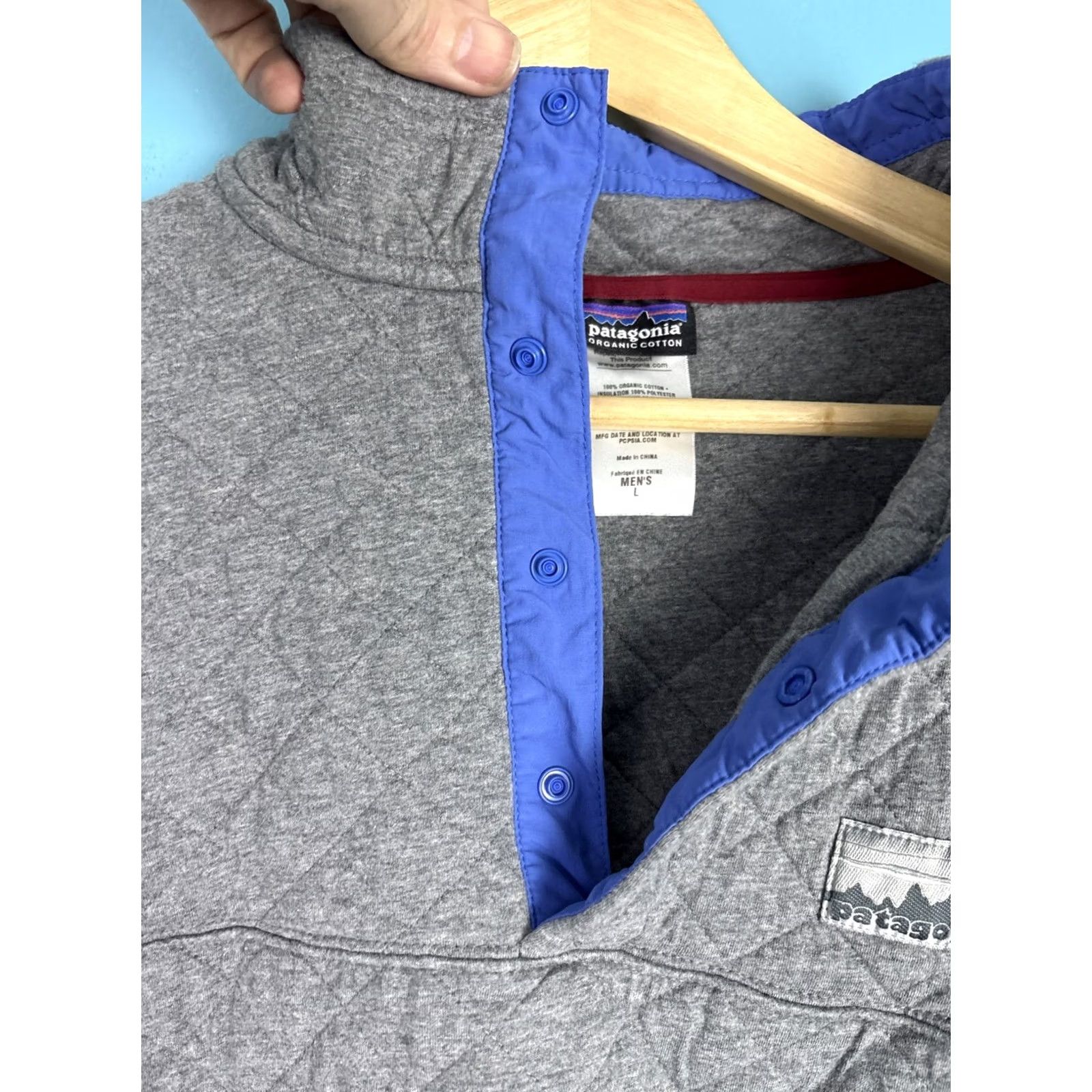 Patagonia Patagonia Pullover Jacket Mens Large Gray Quilted Snap-T Cotton Fleece Size US L / EU 52-54 / 3 - 6 Thumbnail