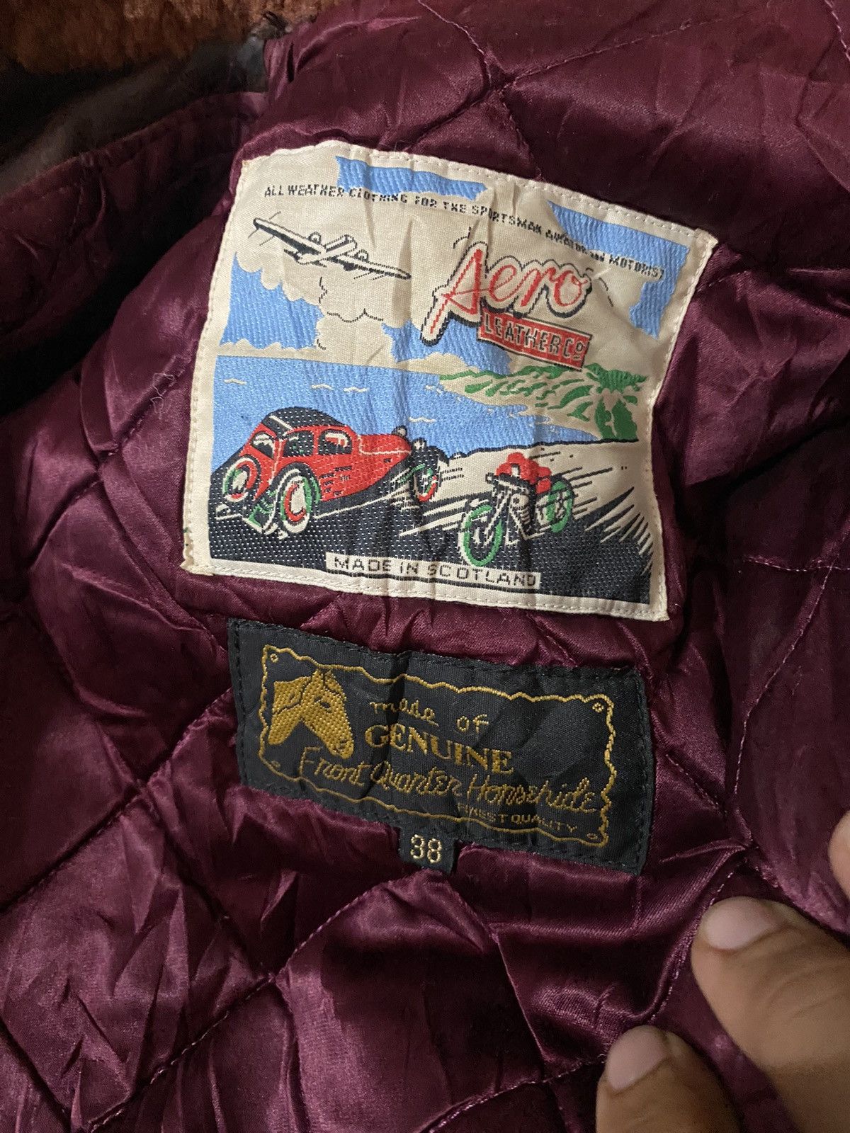 Aero Leathers 🔥Vintage Aero Leather halfbelt highwayman jacket Size US S / EU 44-46 / 1 - 19 Thumbnail