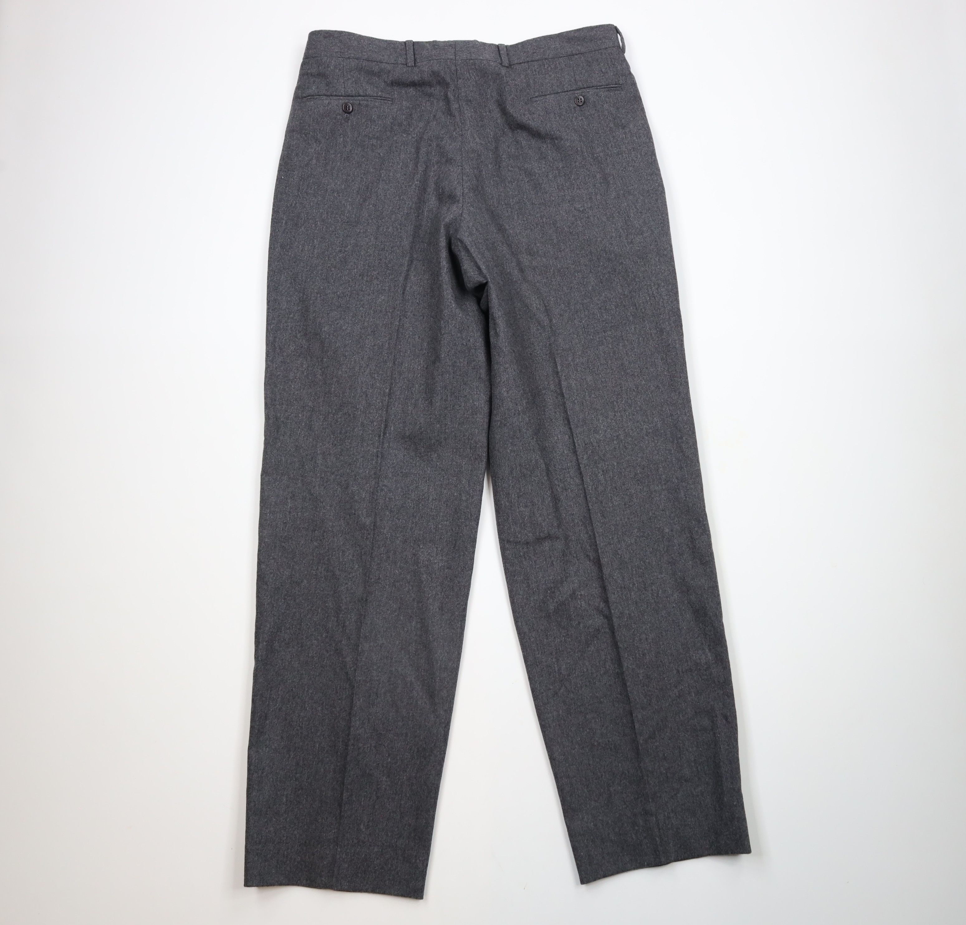 Hugo Boss × Vintage Vintage 80s 90s Hugo Boss Pleated Wide Leg Pants Gray Size US 36 / EU 52 - 9 Thumbnail